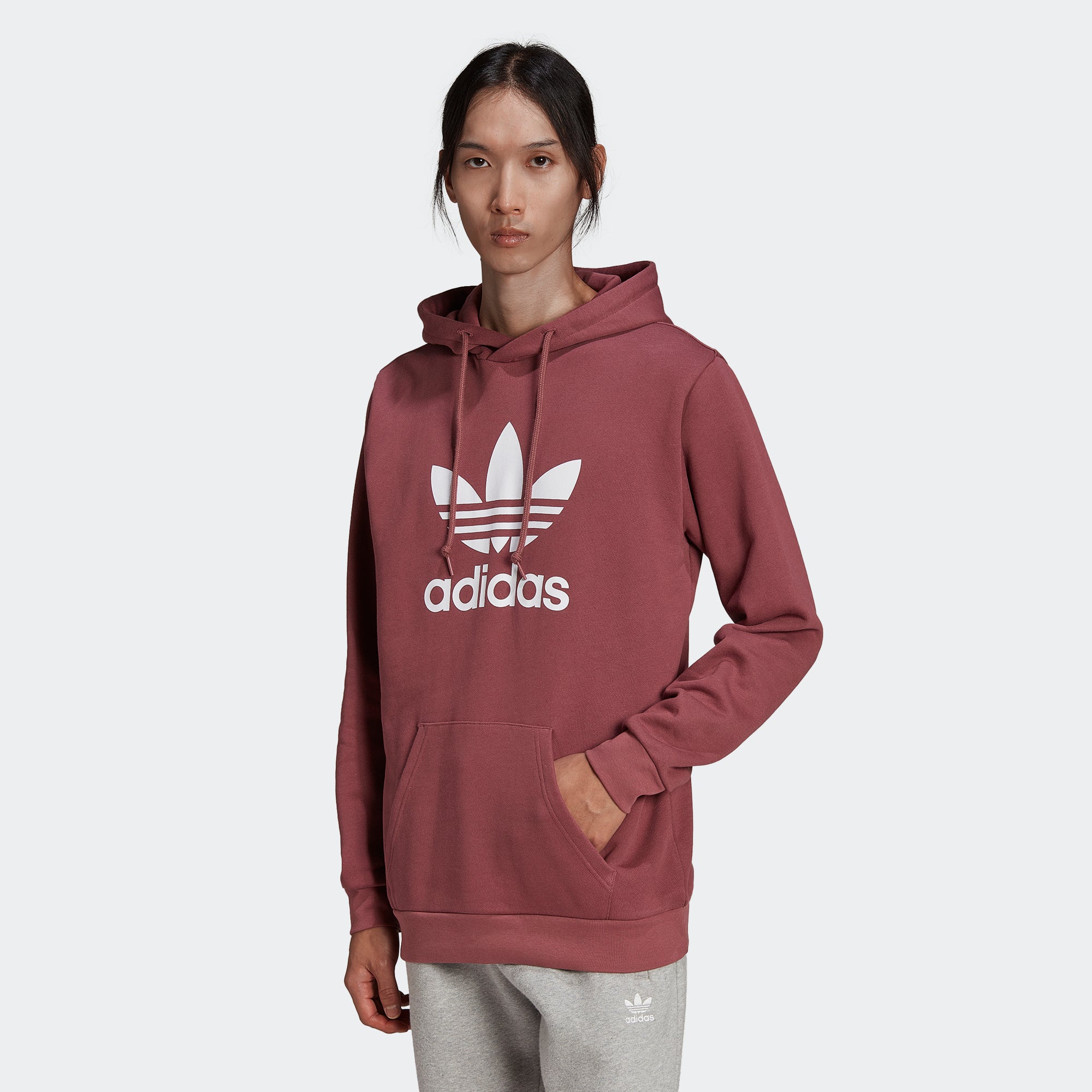 adidas Classics Trefoil Hoodie Crimson HE9498 | Chicago City Sports