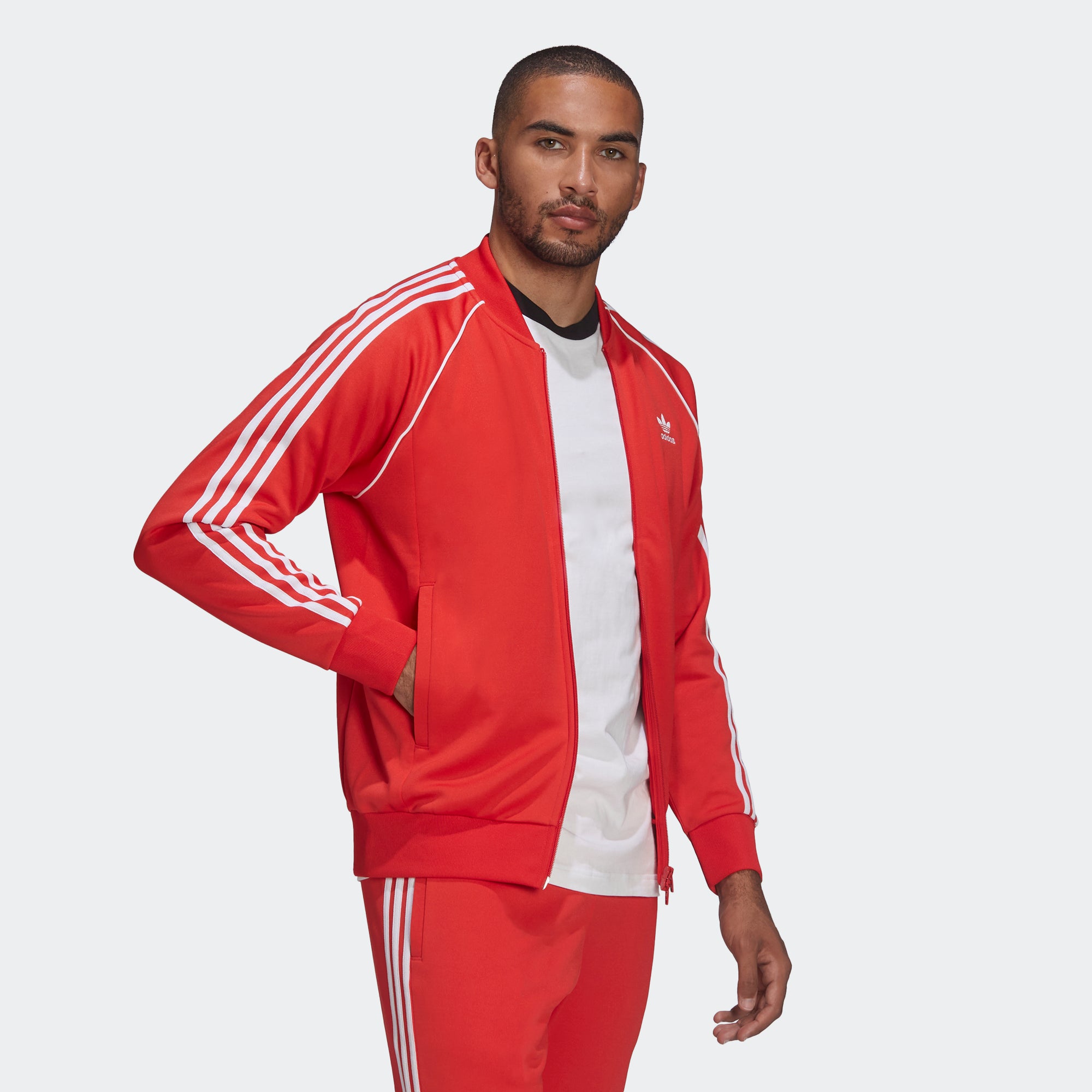 adidas Primeblue SST Track Jacket Red HF2124 Chicago City Sports