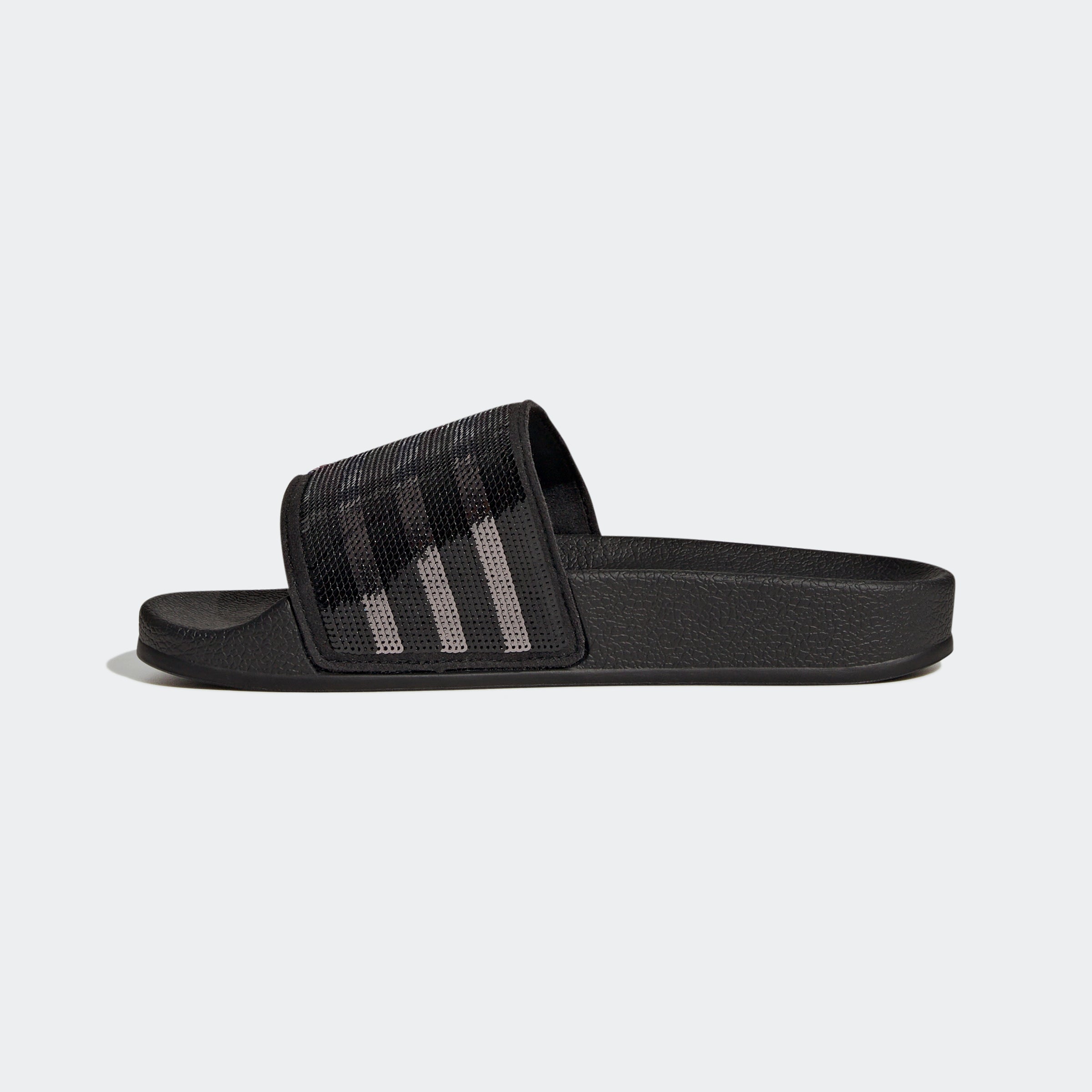 Kids adidas Originals Adilette Slides Black Sequins