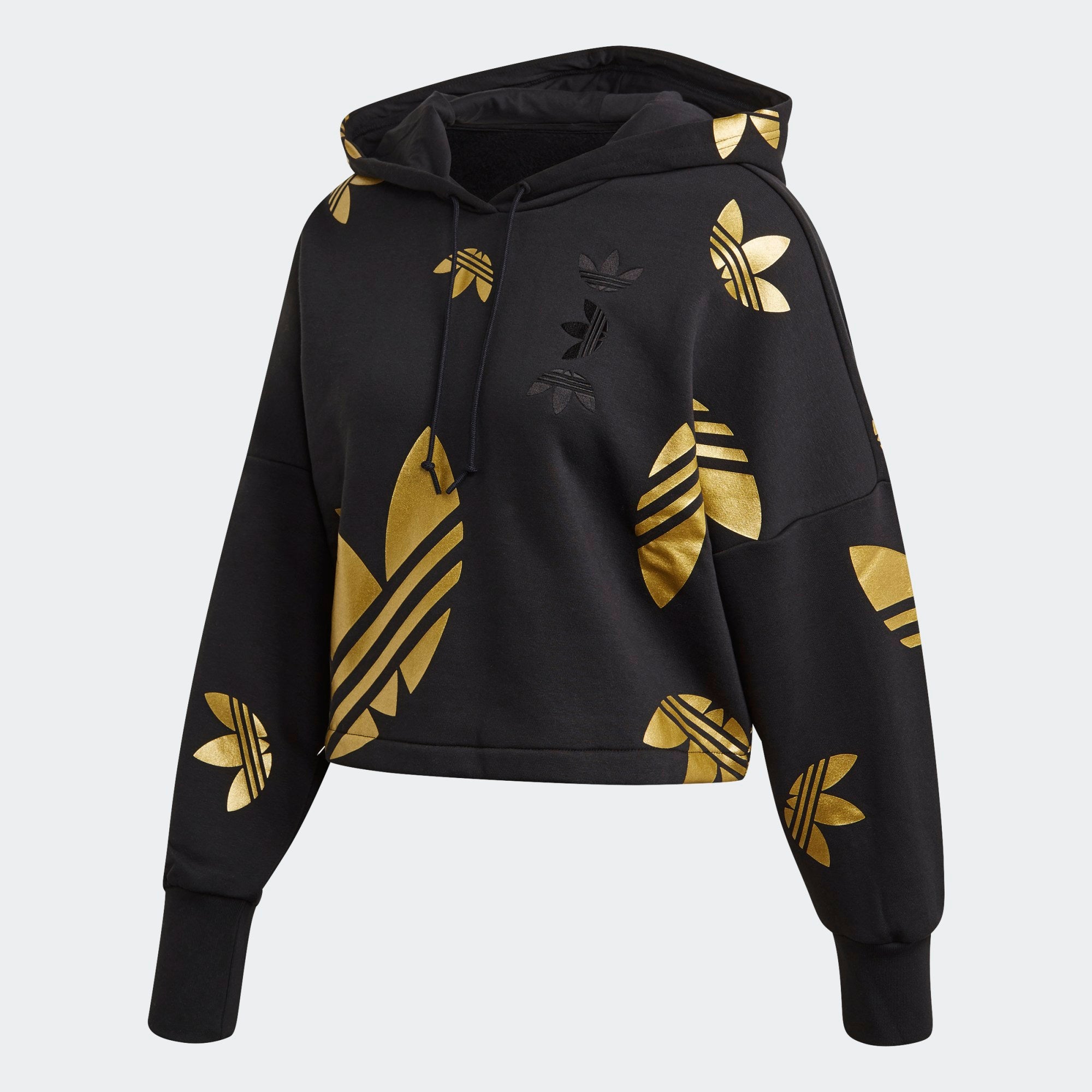 adidas black cropped hoodie women's