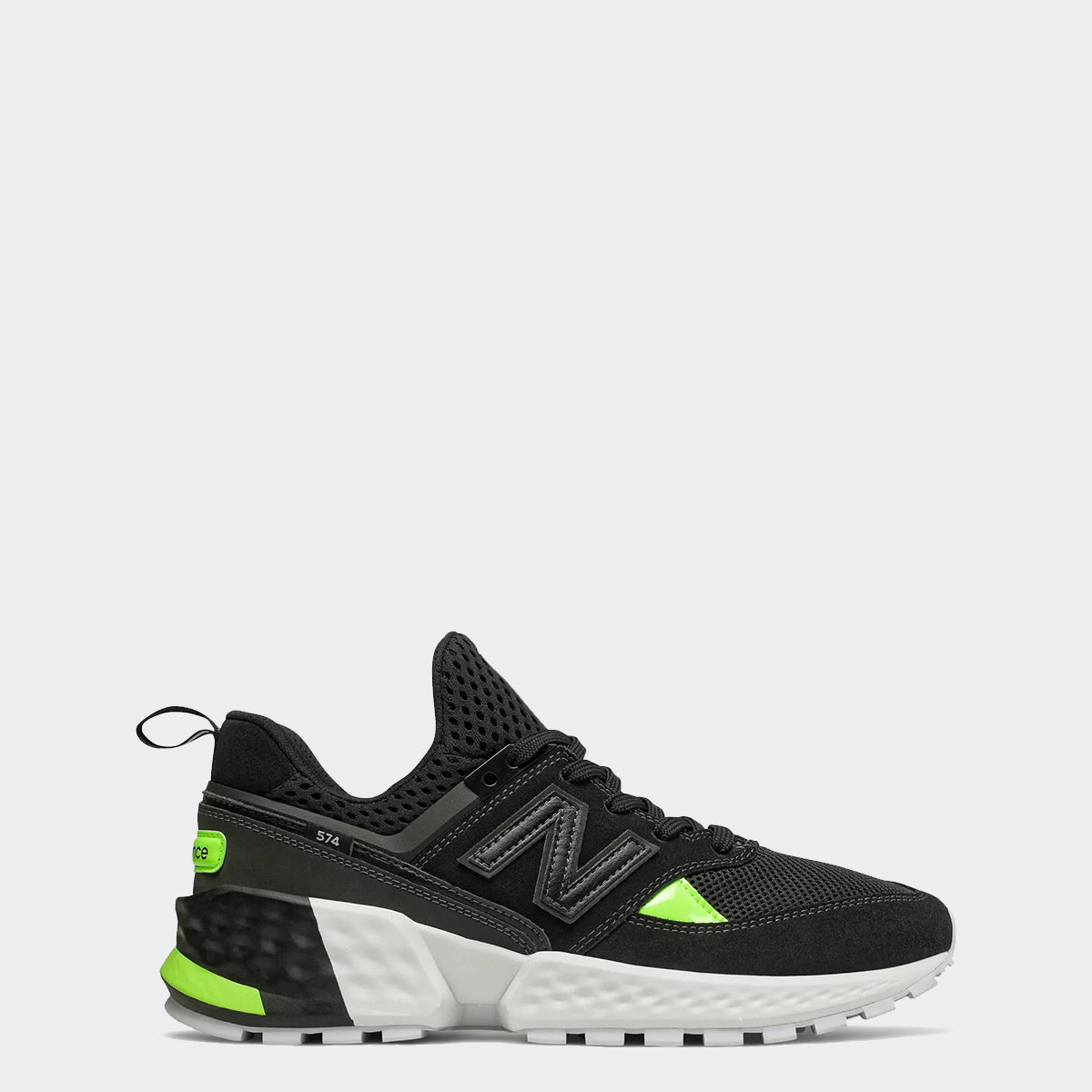 New Balance 574 Sport Shoes Black Lime 