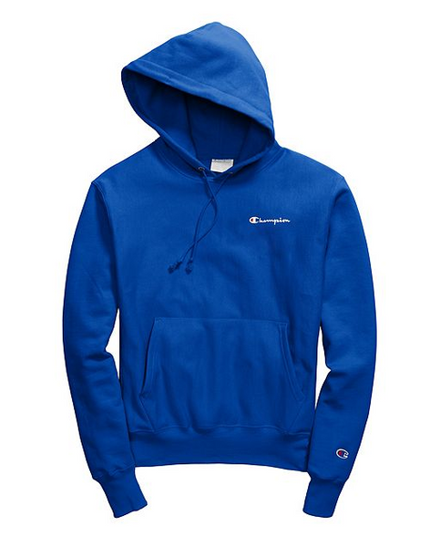 mens champion hoodie blue
