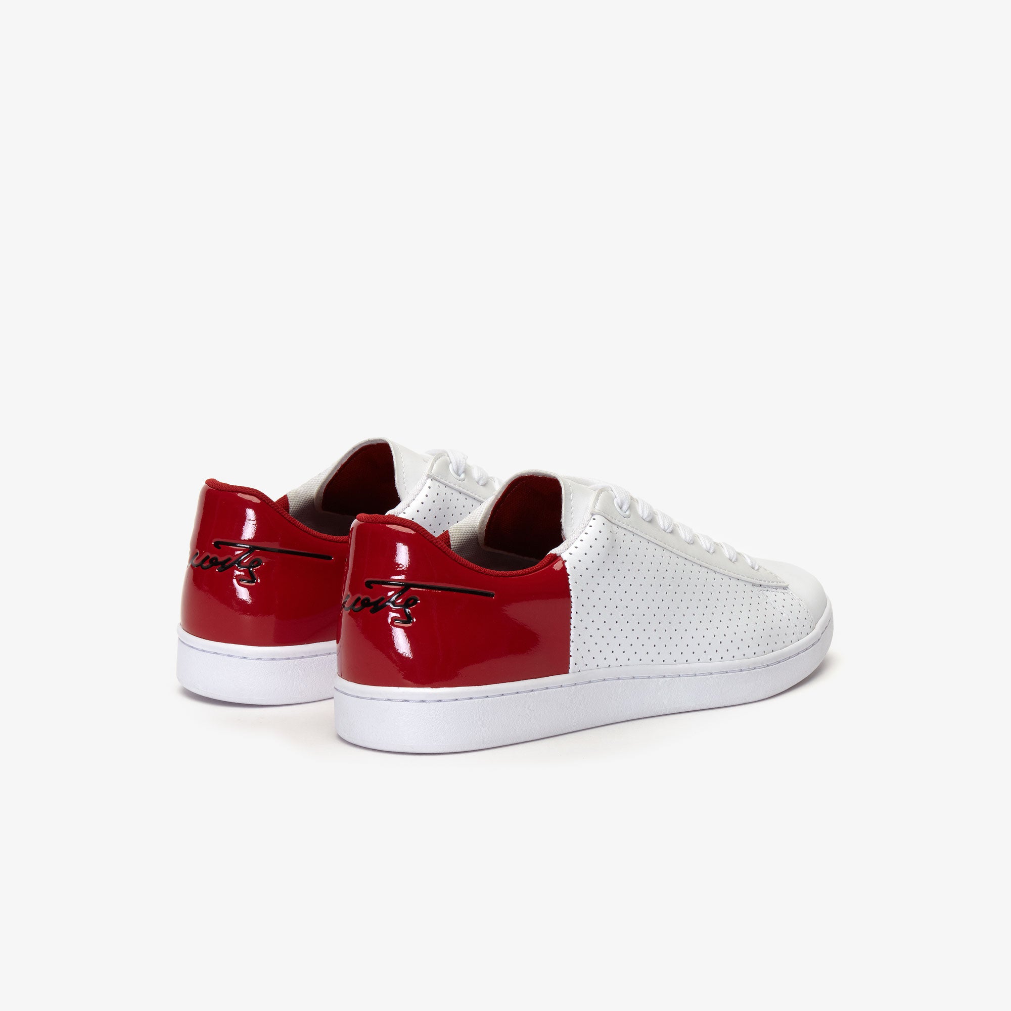 lacoste shoes white and red