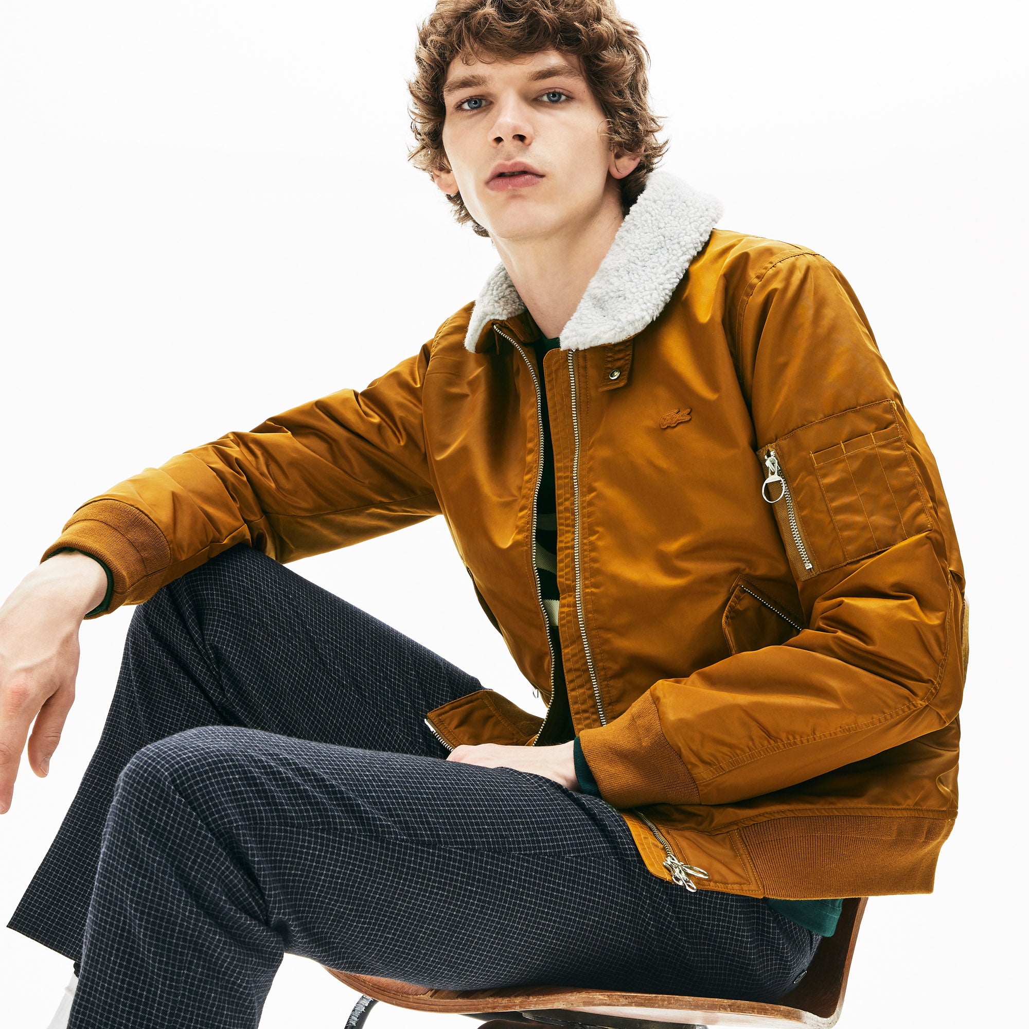 lacoste twill bomber jacket