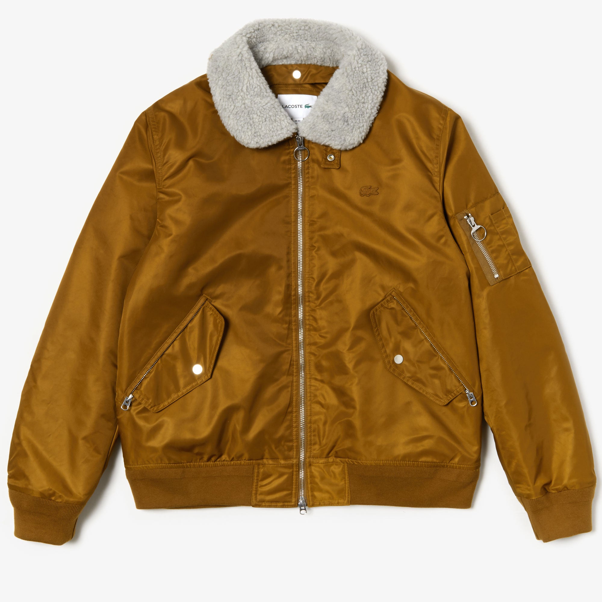 lacoste brown bomber jacket