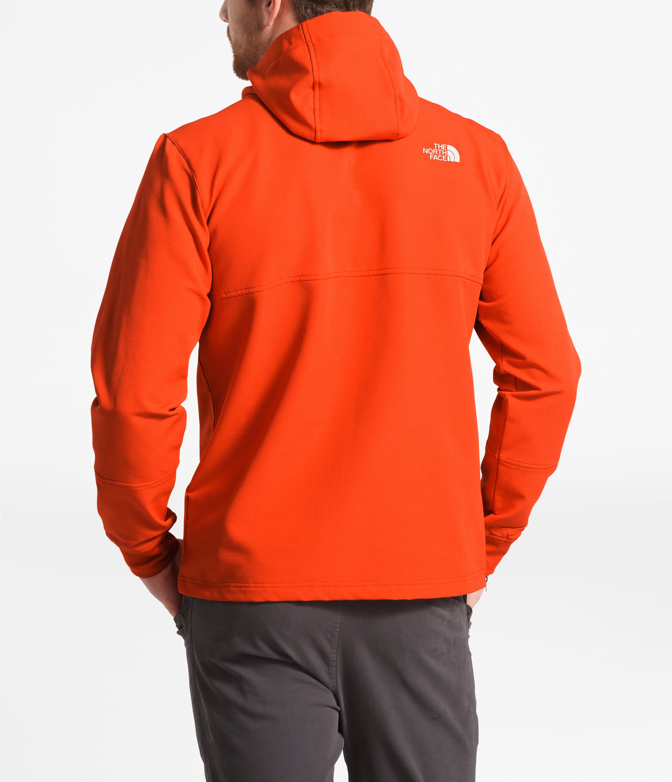mens orange north face hoodie