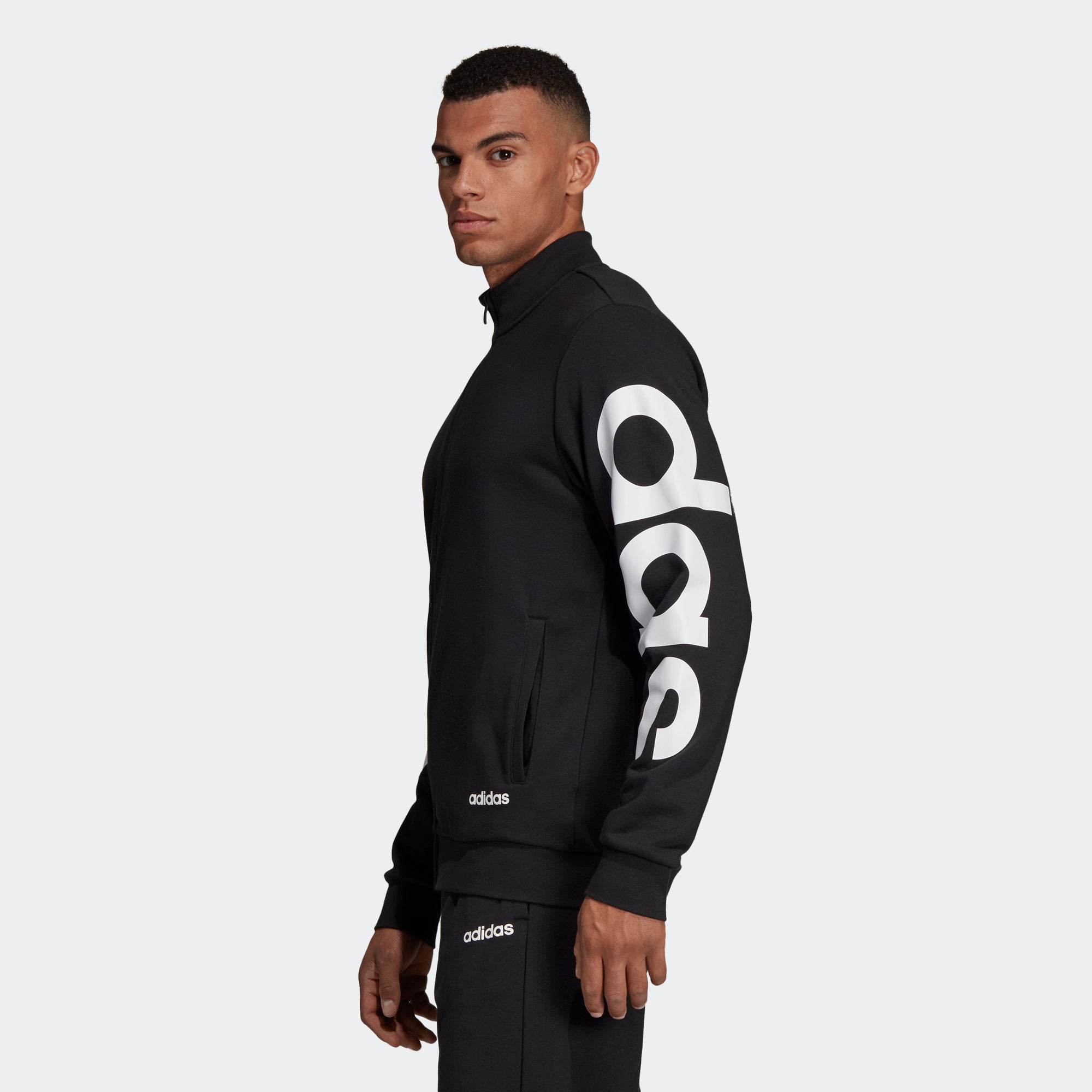 mens adidas track jacket black