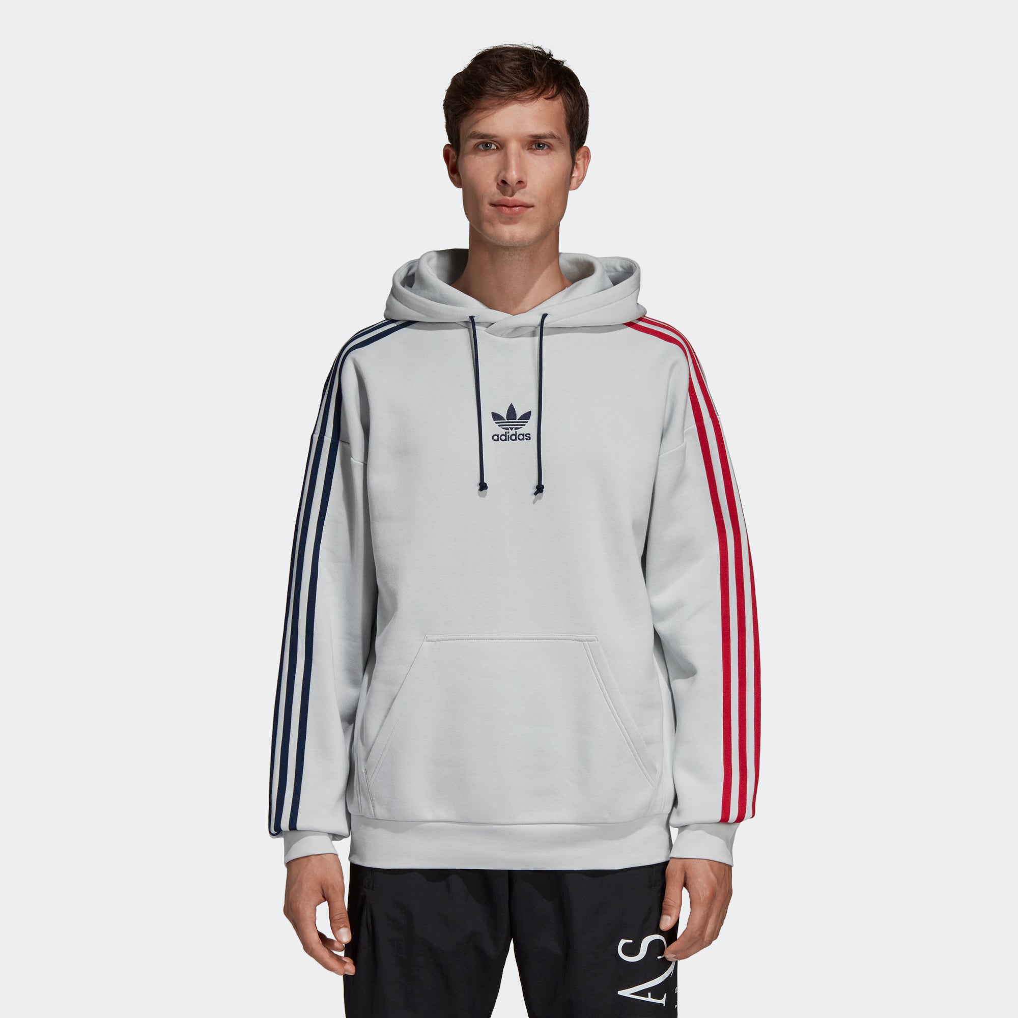 adidas hoodie white stripes