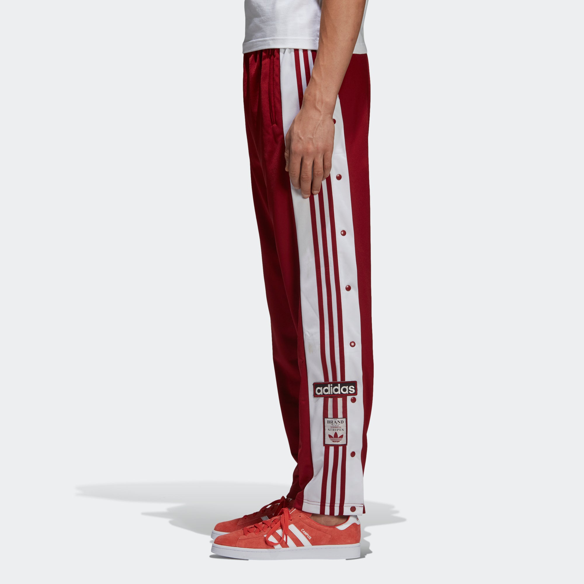 red adidas snap pants