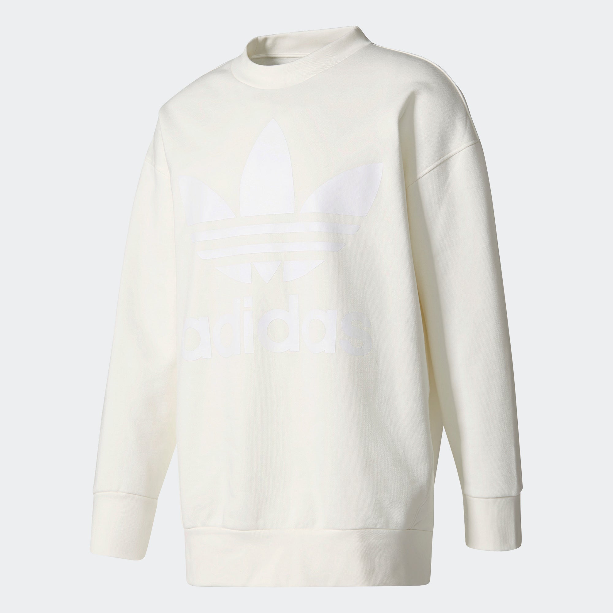 adidas white crew neck sweatshirt