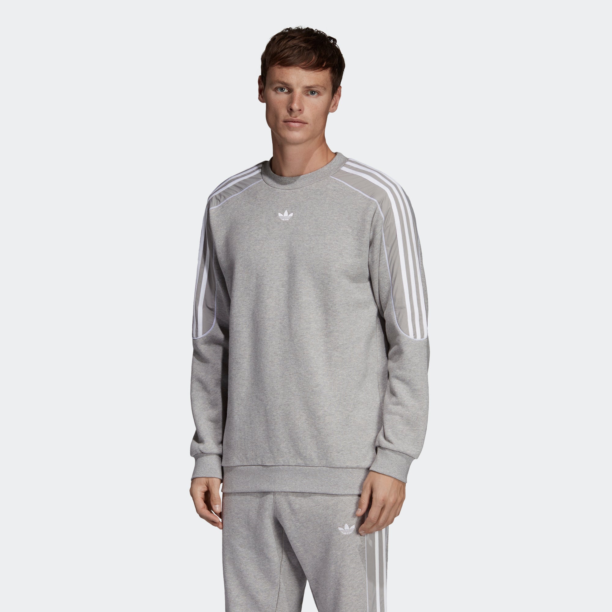 gray adidas crew neck sweatshirt