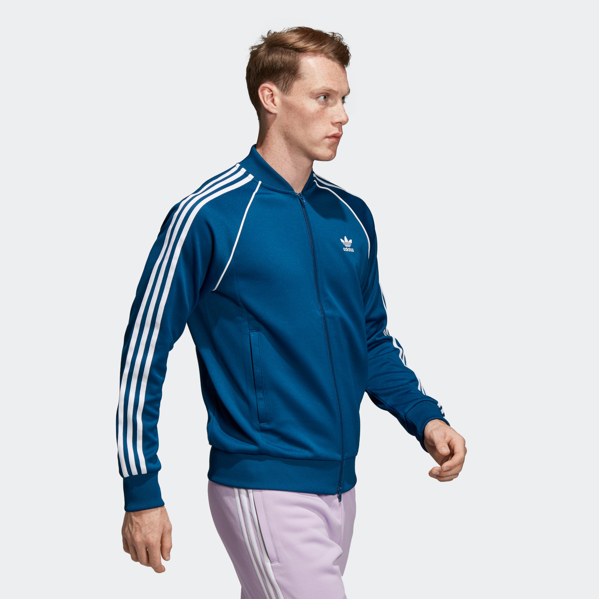 mens blue adidas track jacket