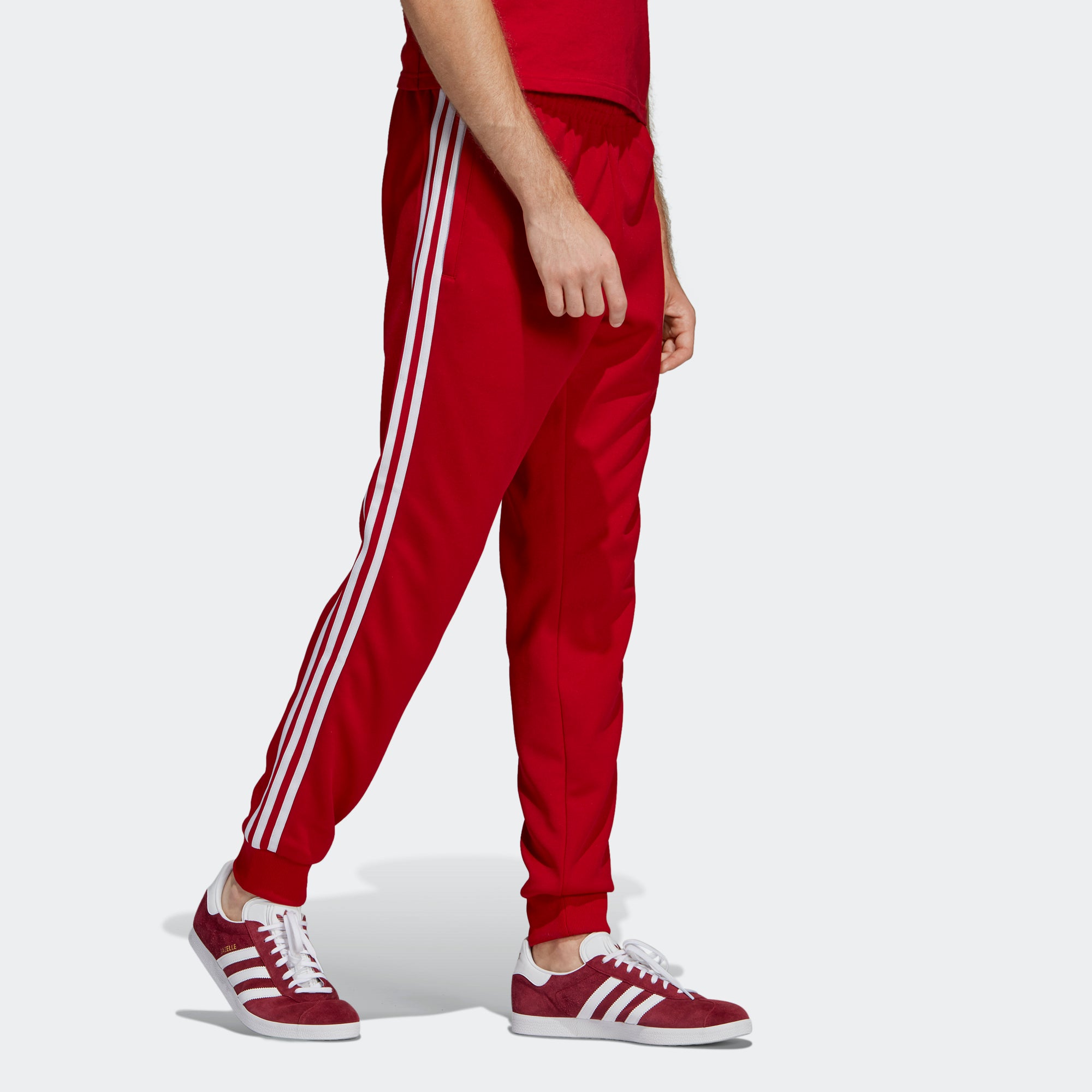 adidas sst pants red