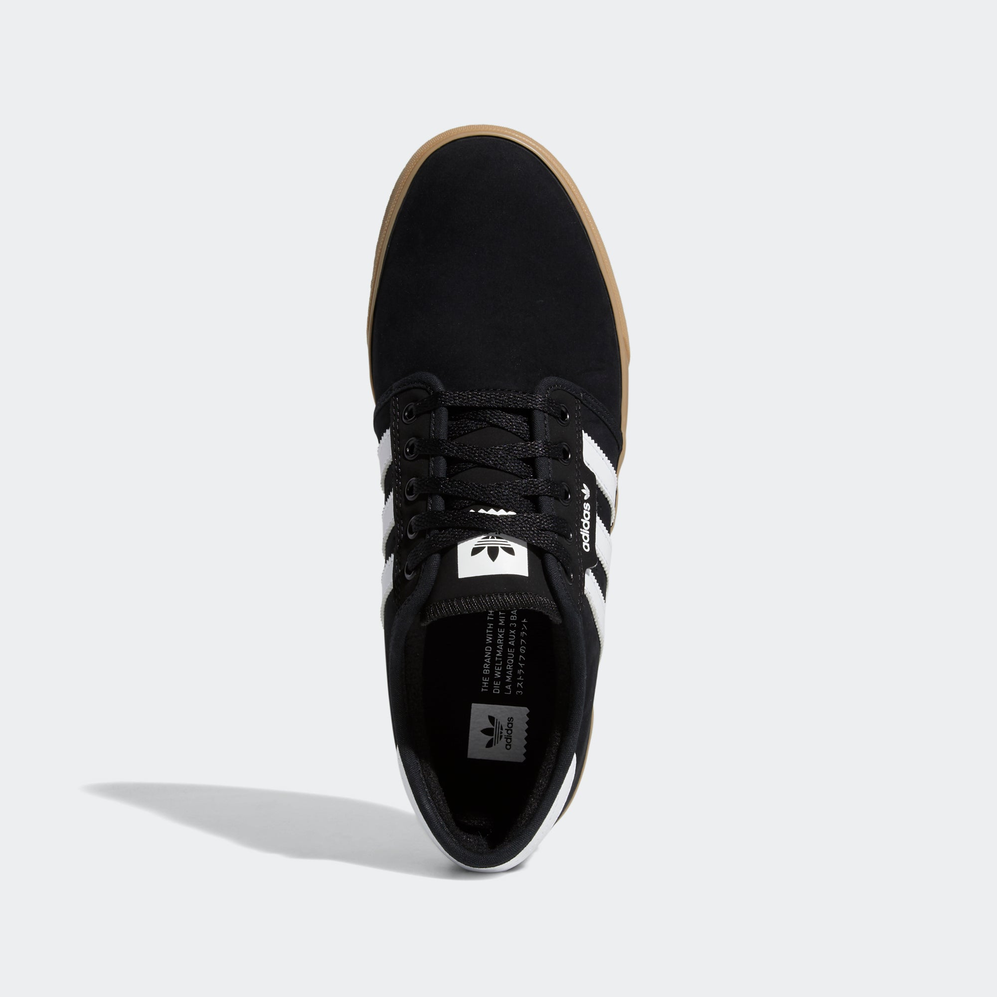 adidas seeley core black & gum shoes