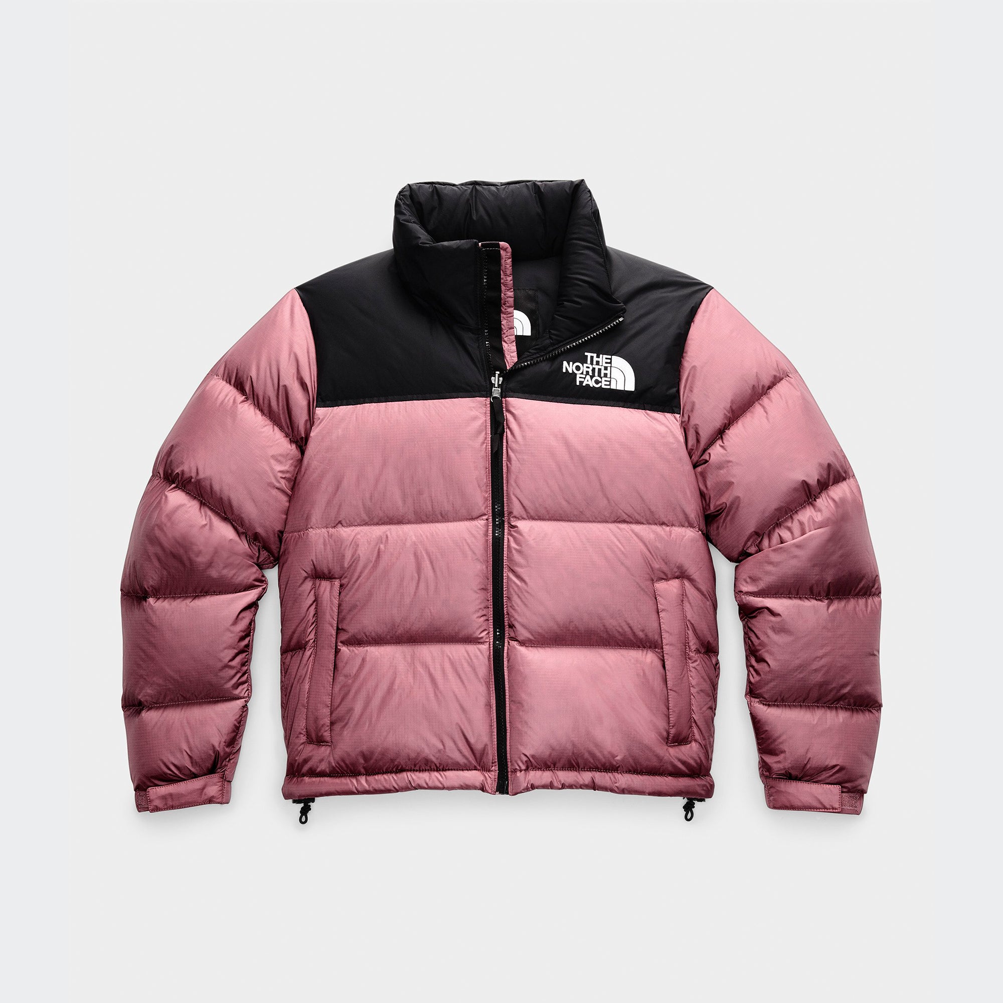 pink north face puffer jacket