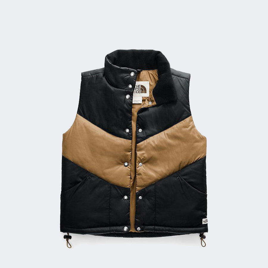 brown north face vest