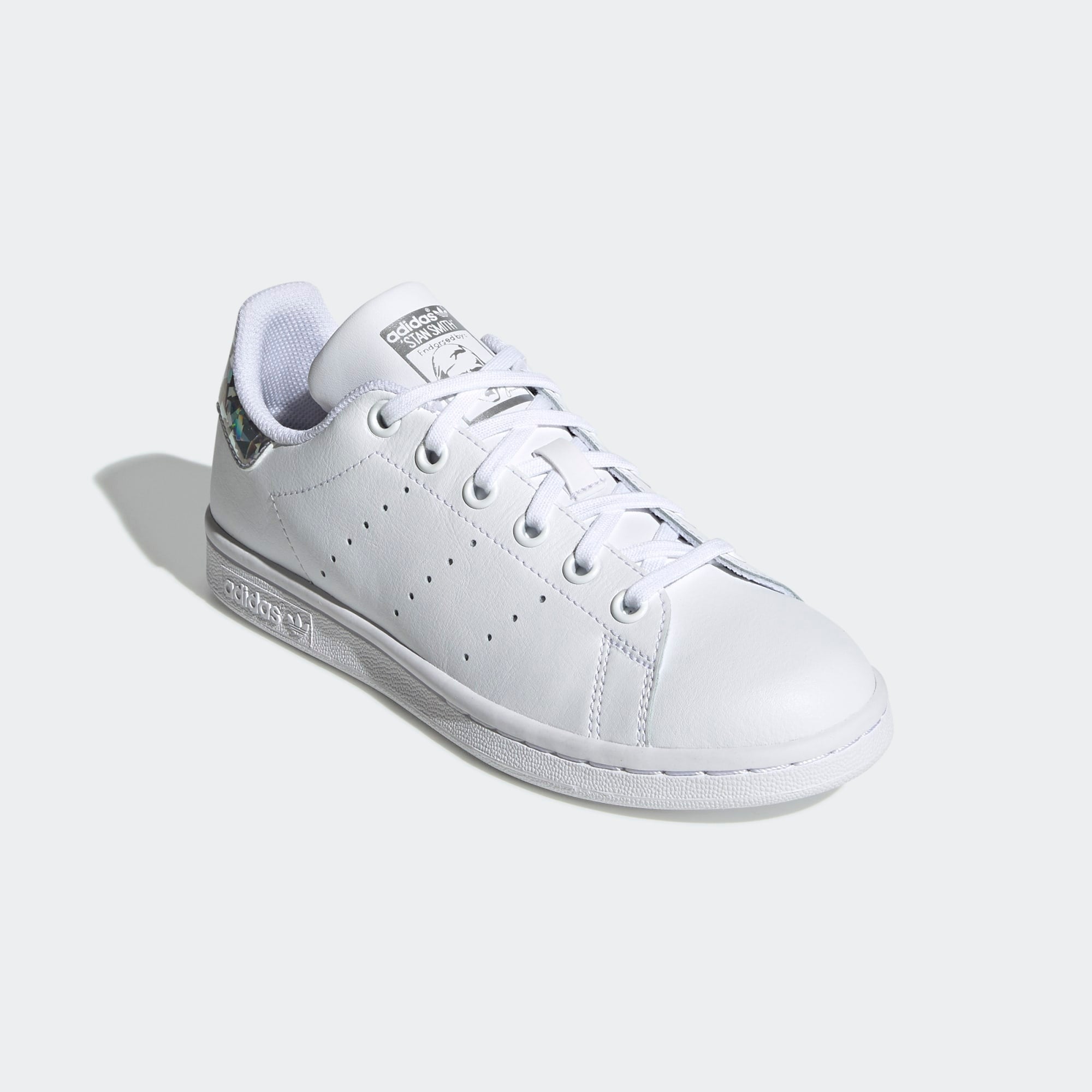 adidas Stan Shoes White Silver Iridescent EE8483 | Chicago City Sports
