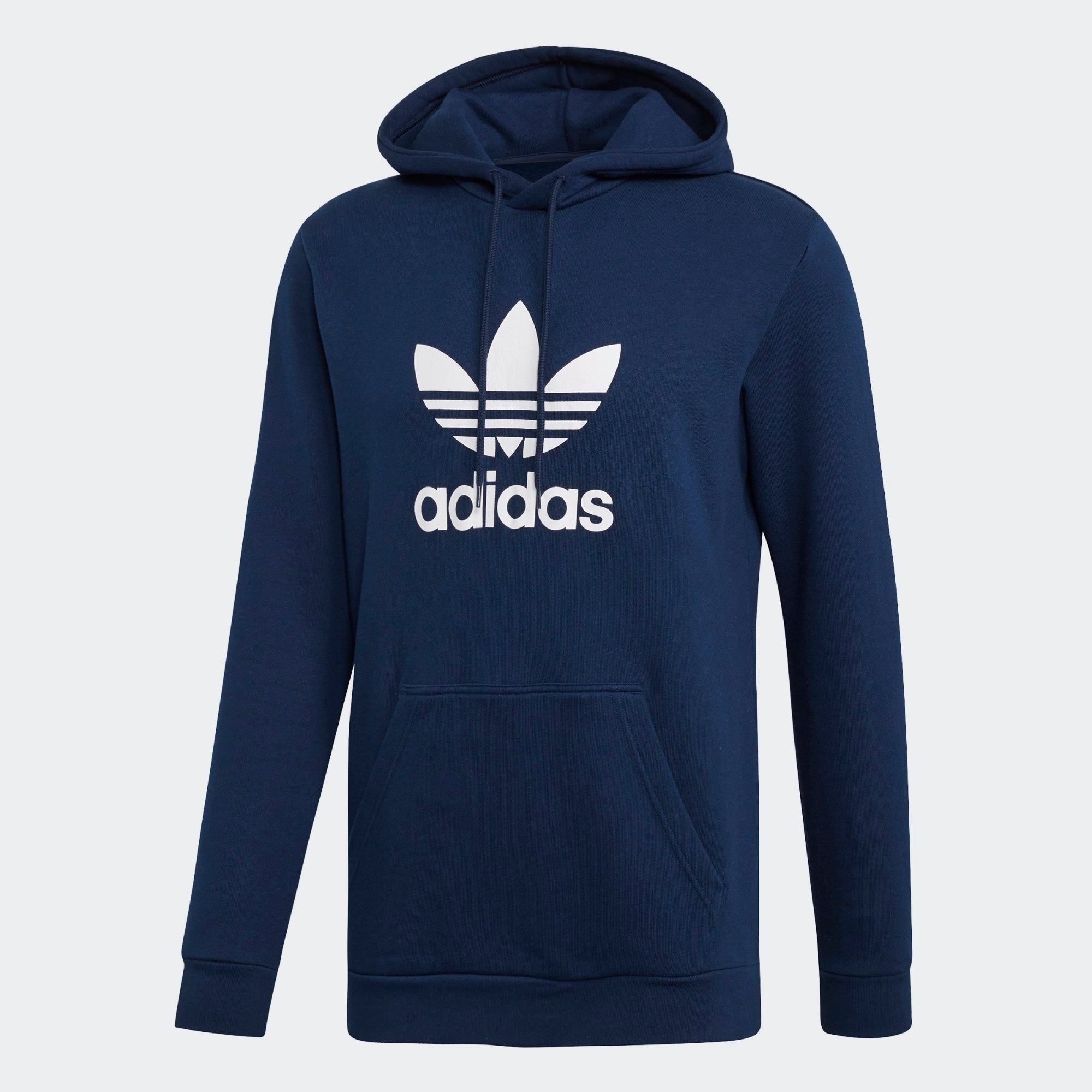 adidas trefoil navy hoodie