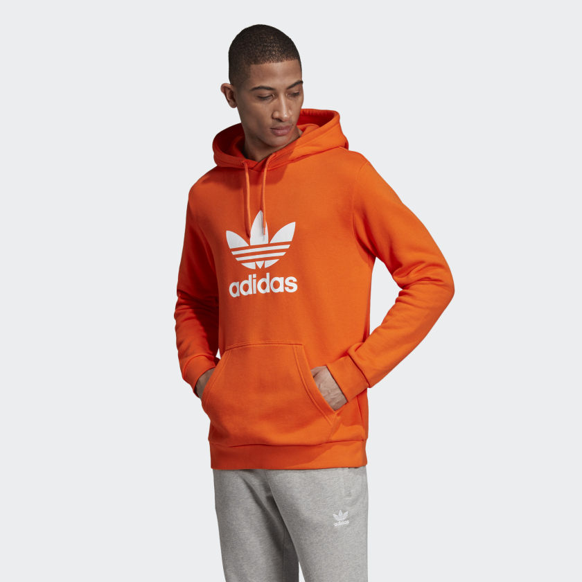 mens orange adidas hoodie
