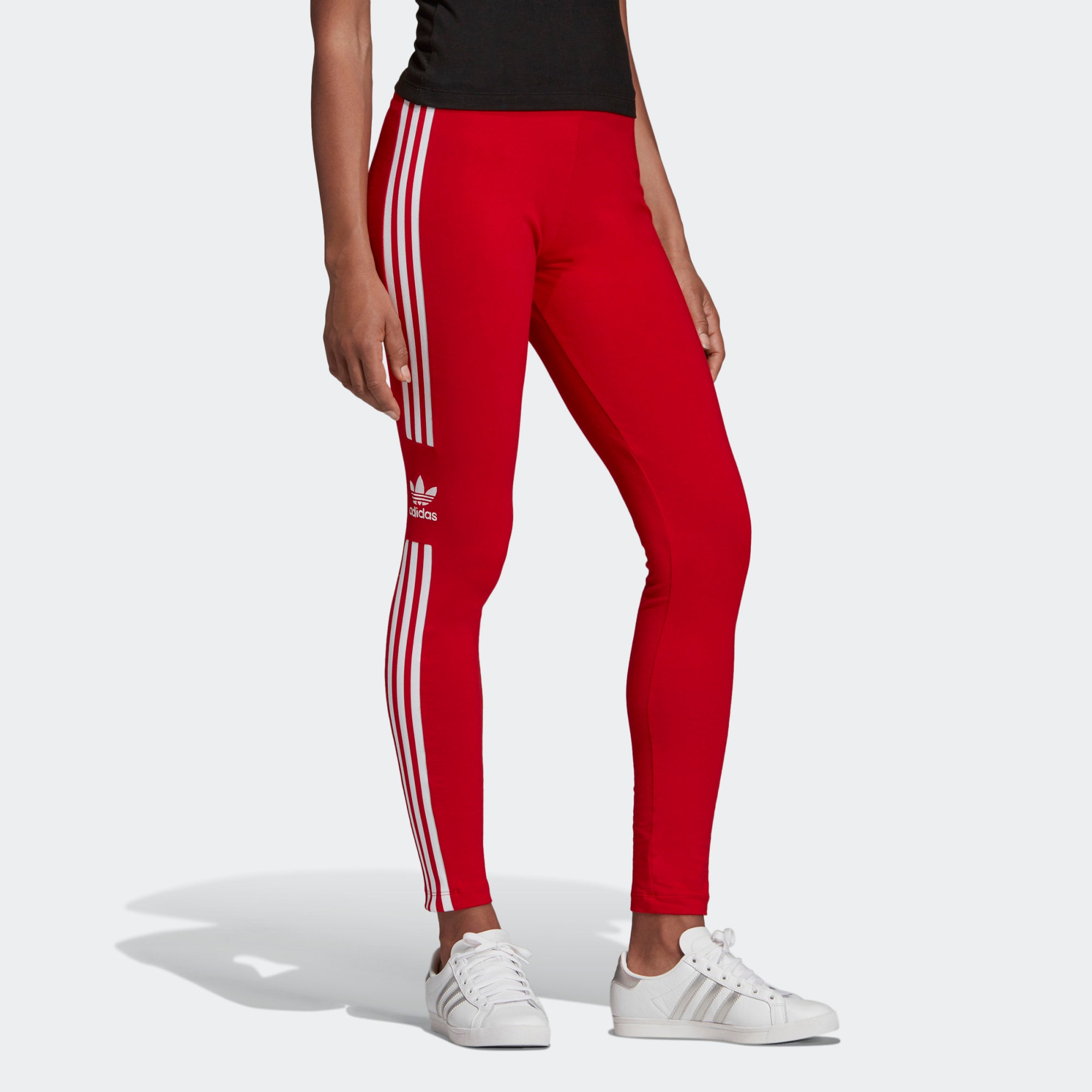 adidas trefoil leggings red