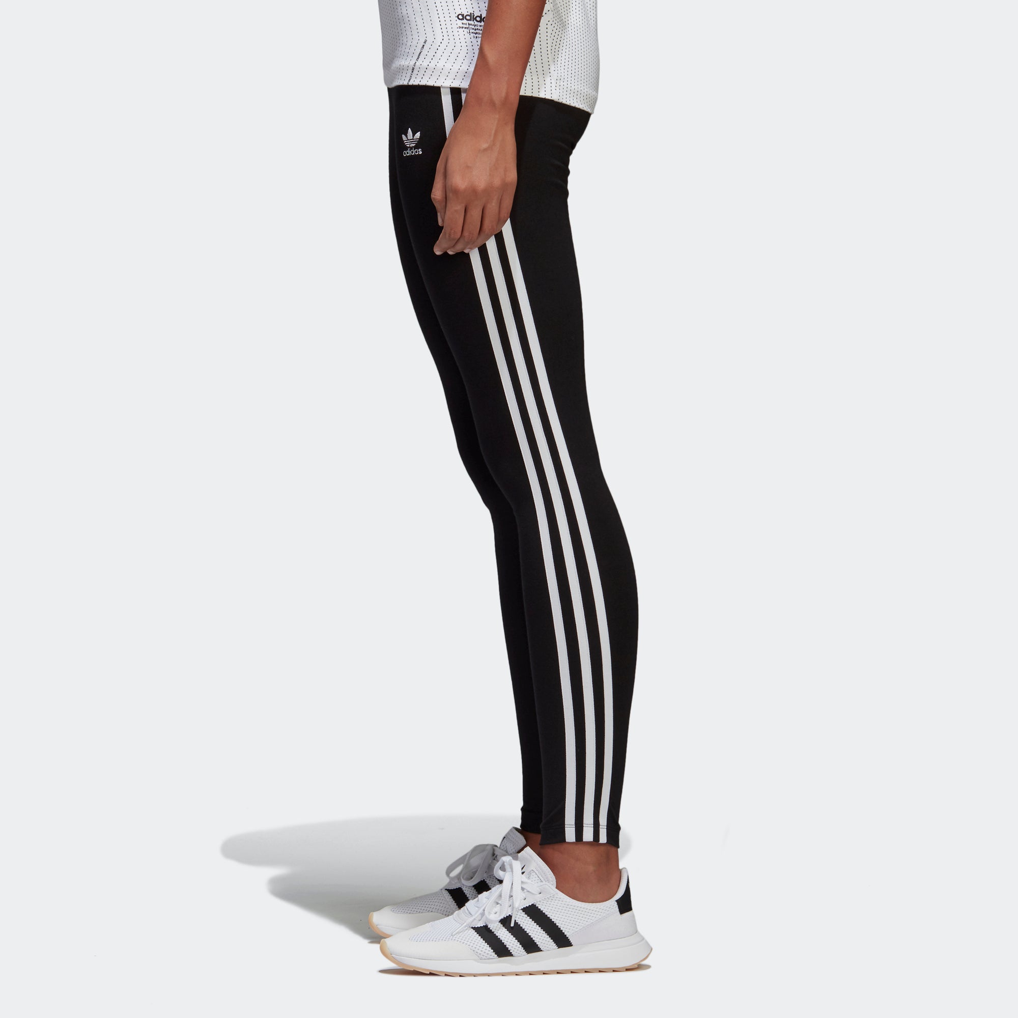 adidas black and white striped leggings