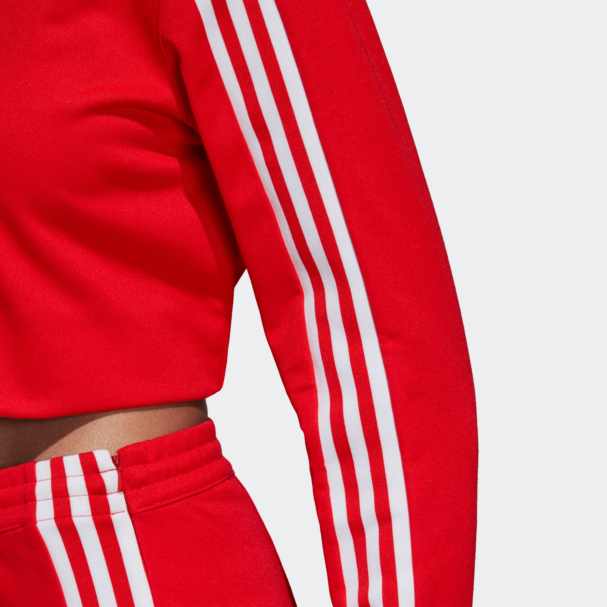 adidas cropped track jacket red