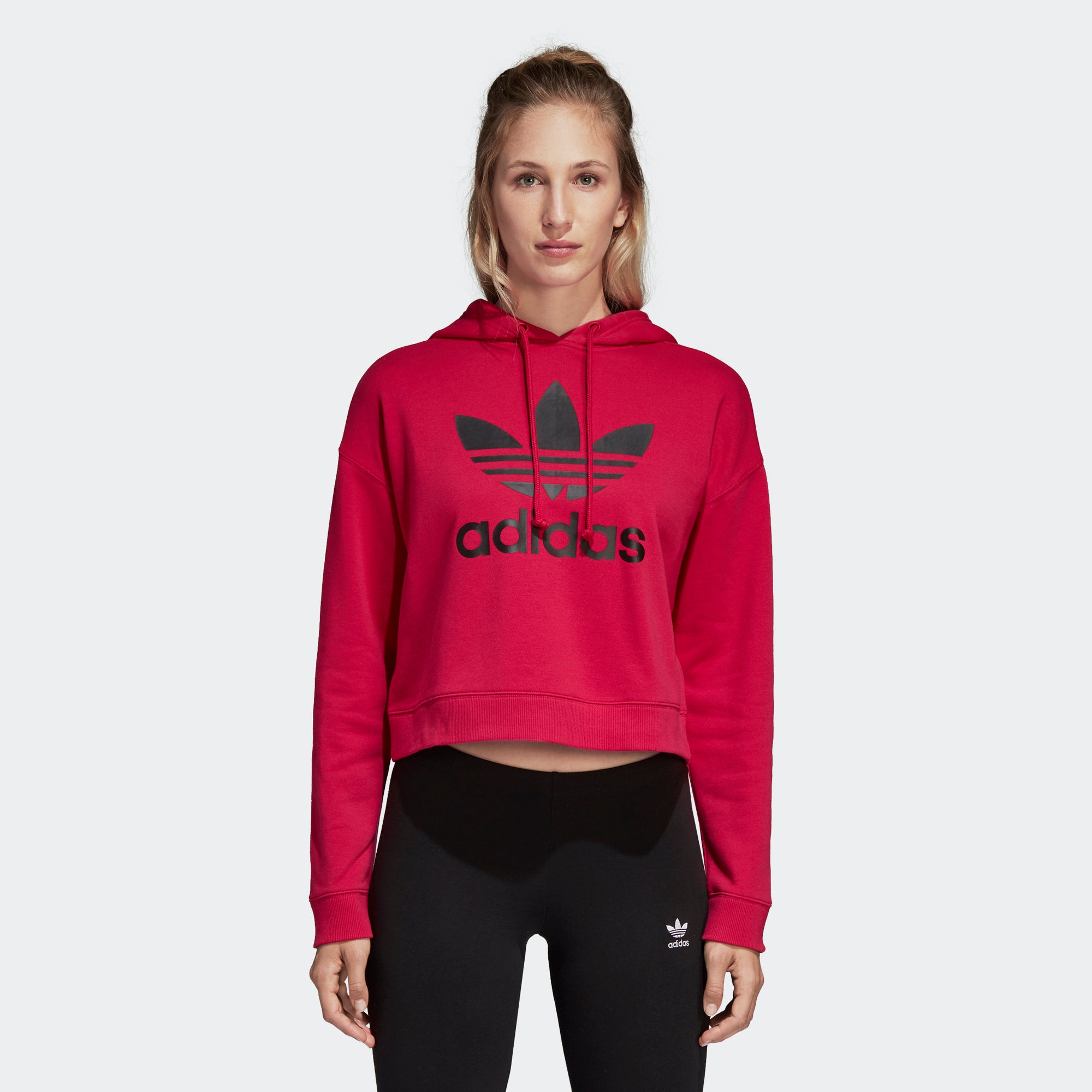 pink adidas crop hoodie