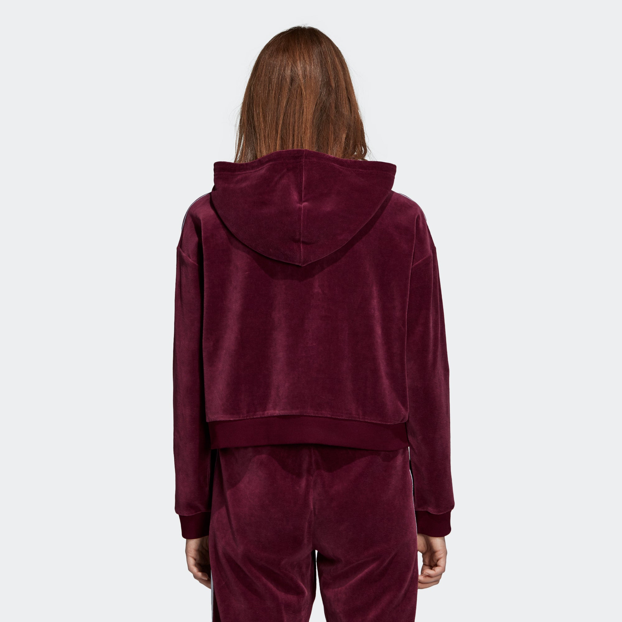 adidas velvet cropped hoodie sweatshirt