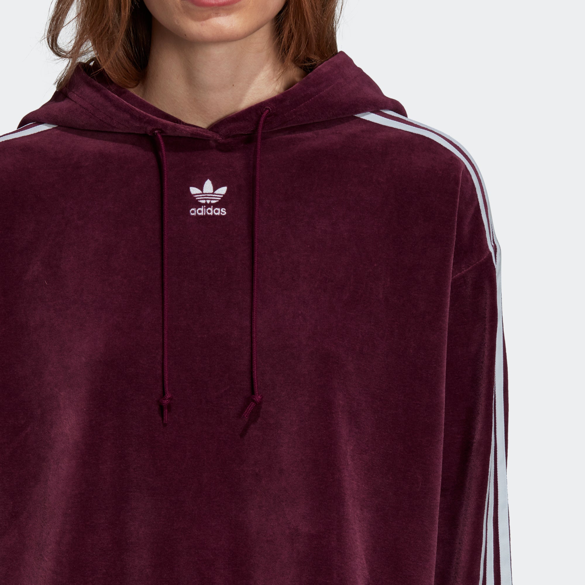 adidas cropped hoodie maroon
