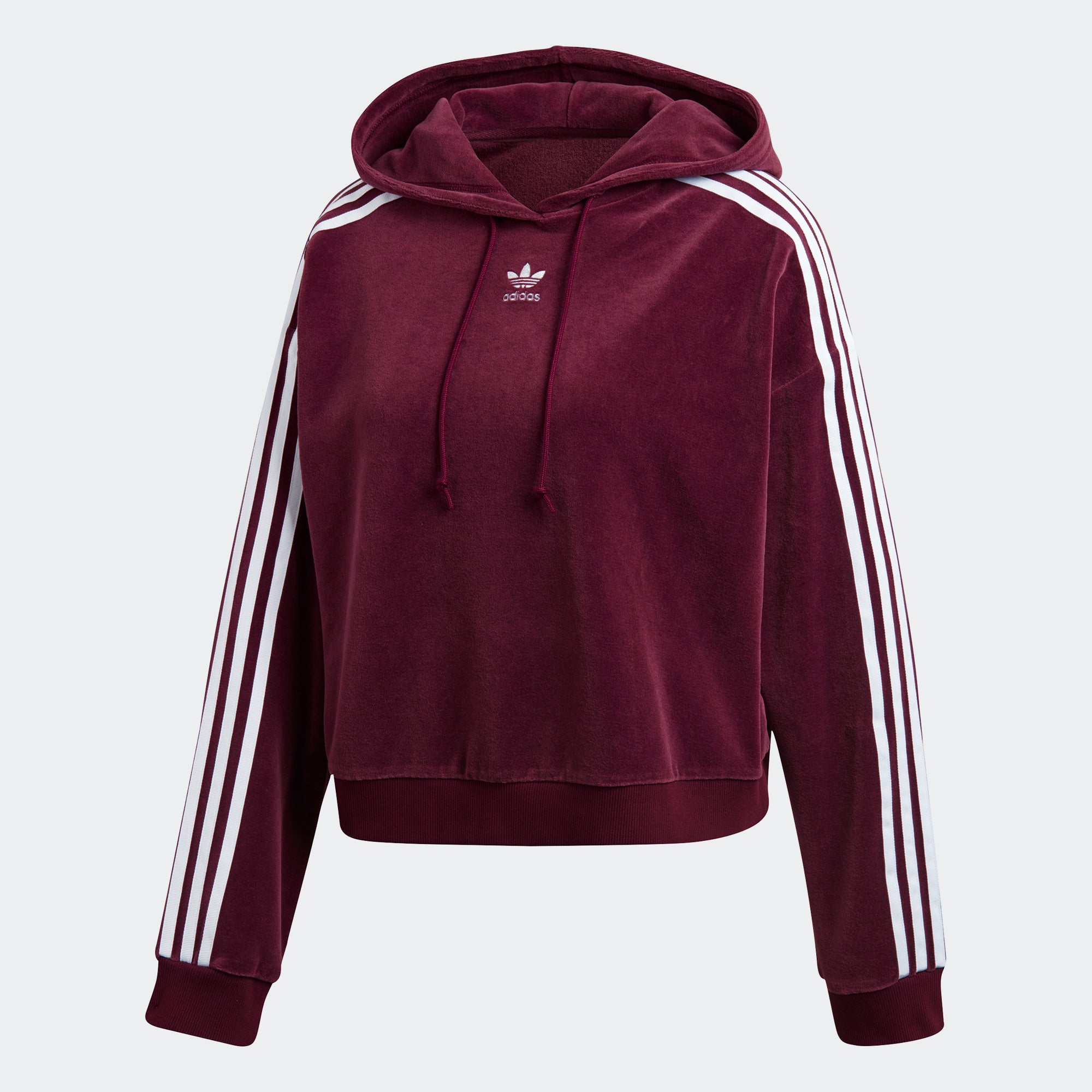 adidas cropped hoodie burgundy