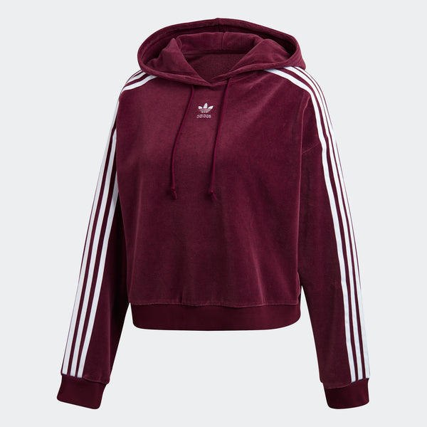adidas trefoil hoodie burgundy