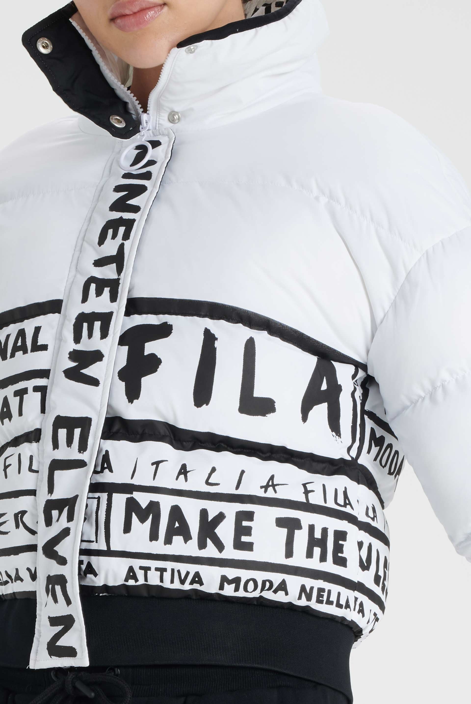 white fila puffer jacket