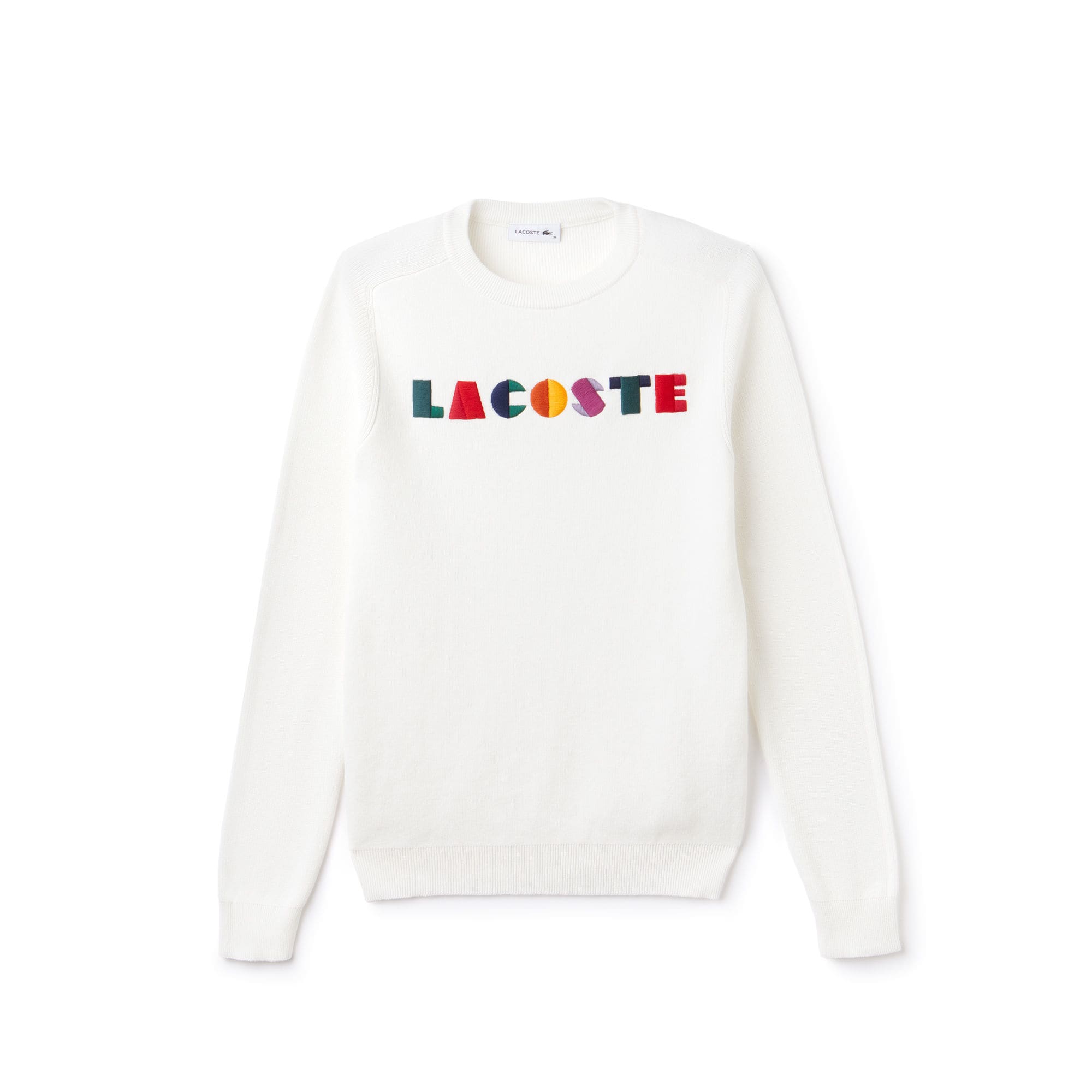 white lacoste jumper