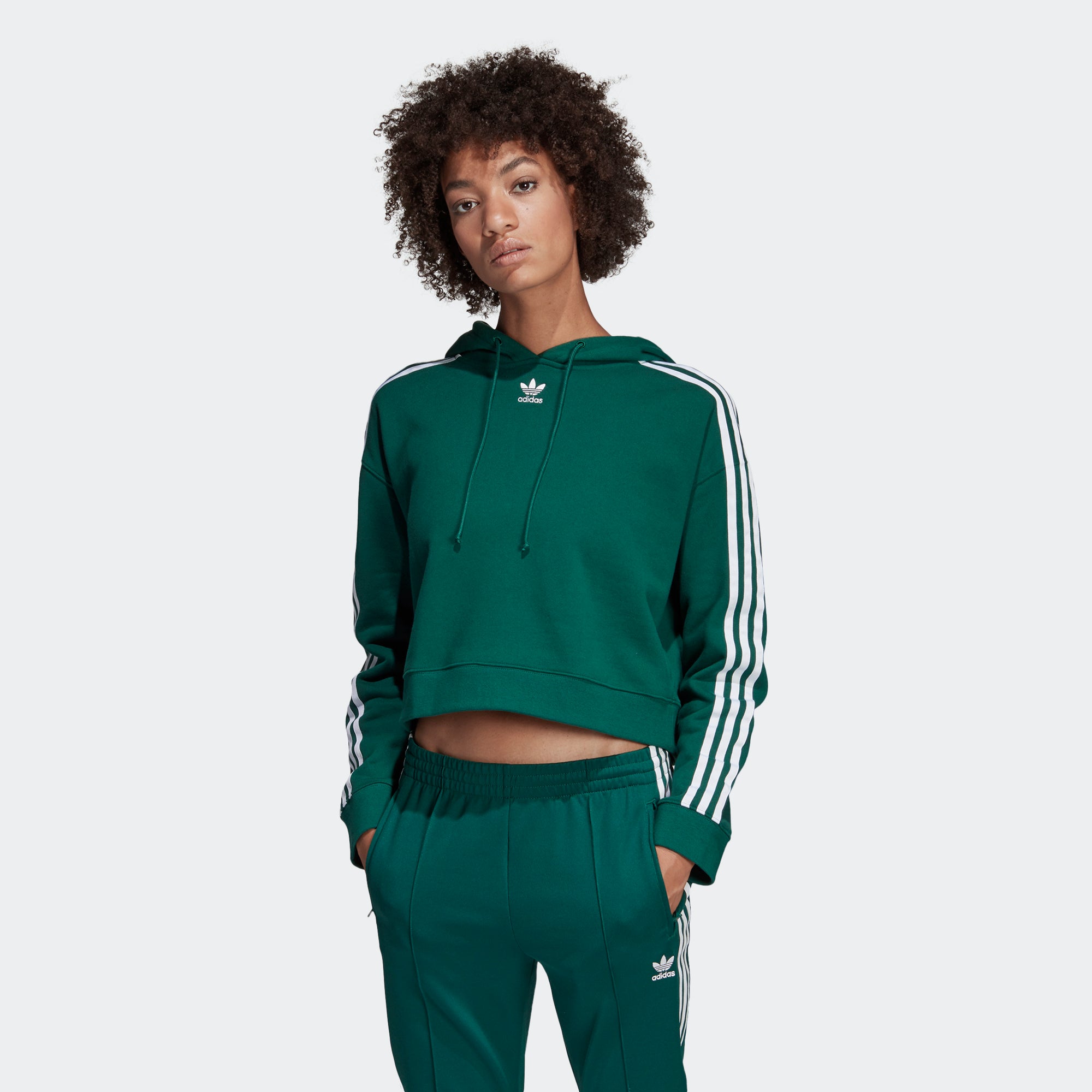 green adidas cropped hoodie