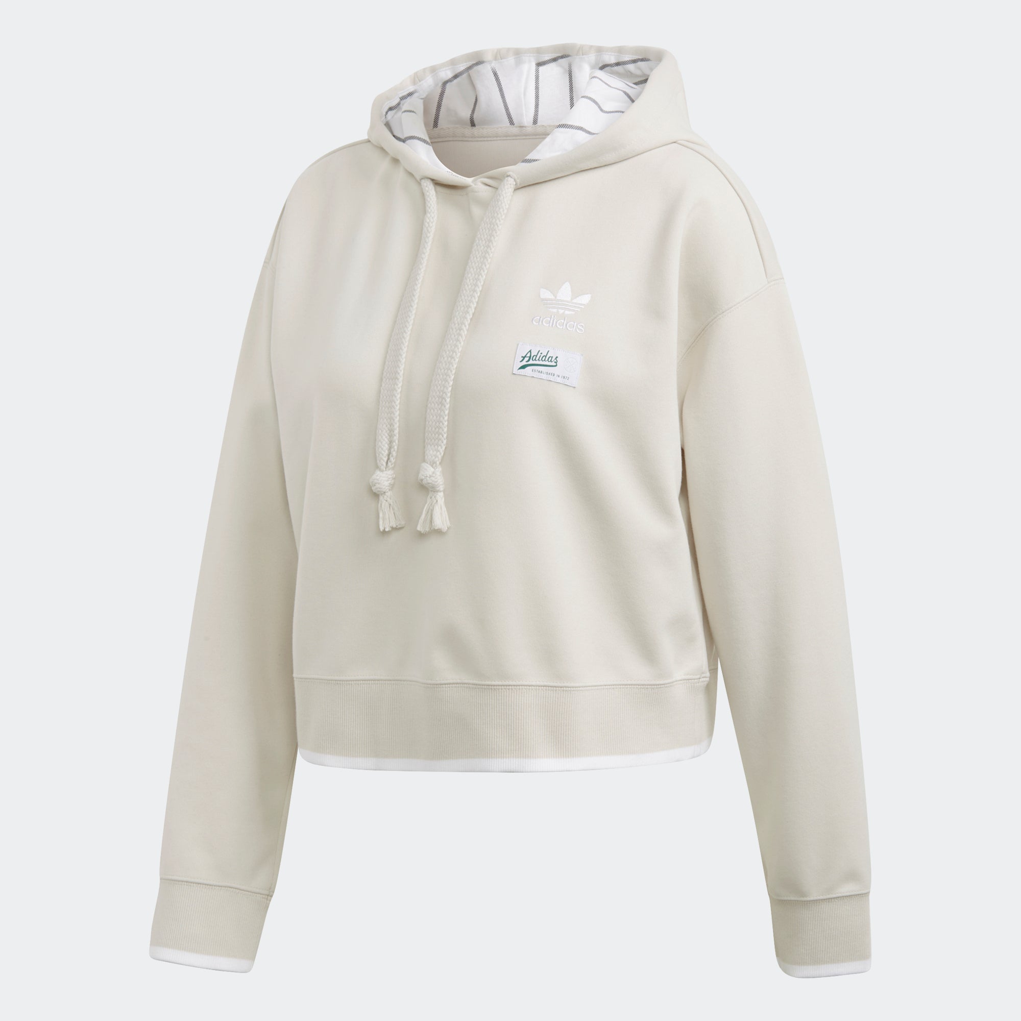 adidas women's white cropped hoodie