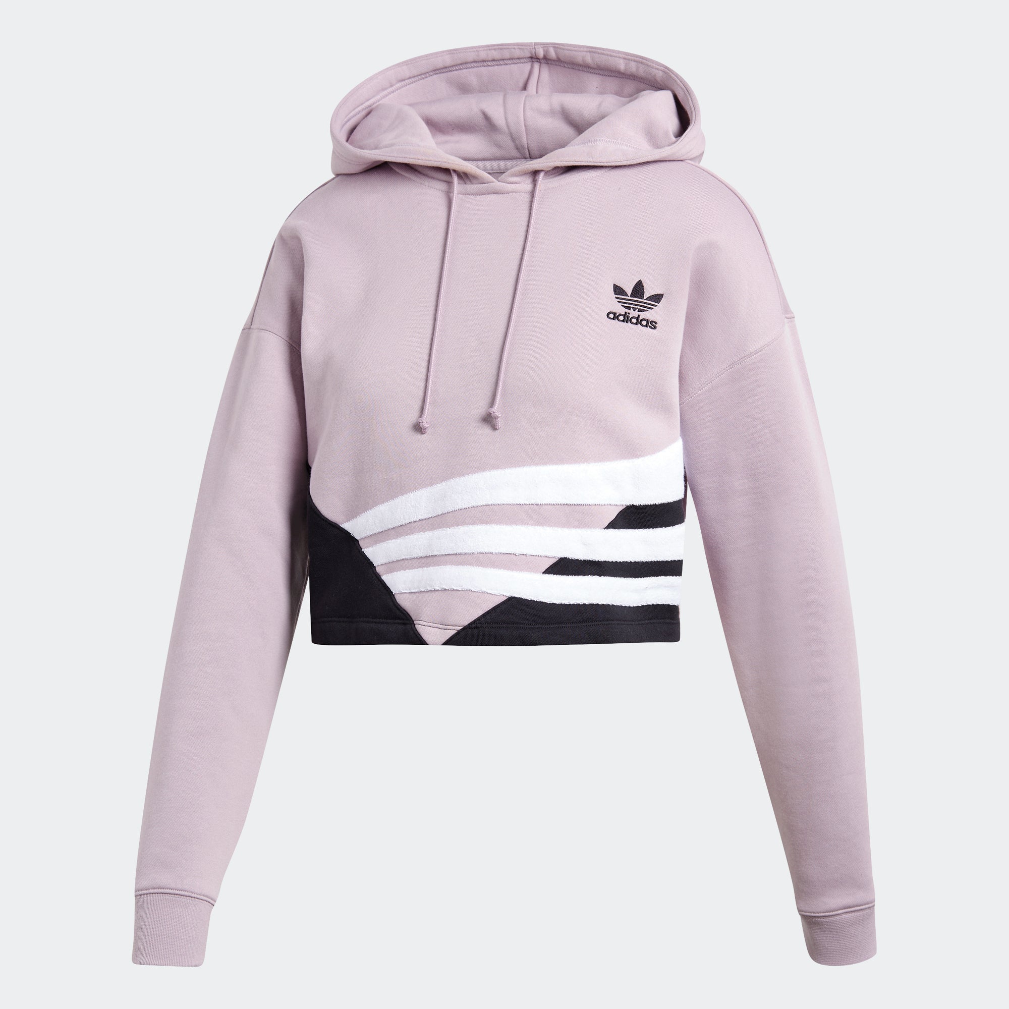 adidas cropped hoodie black and white