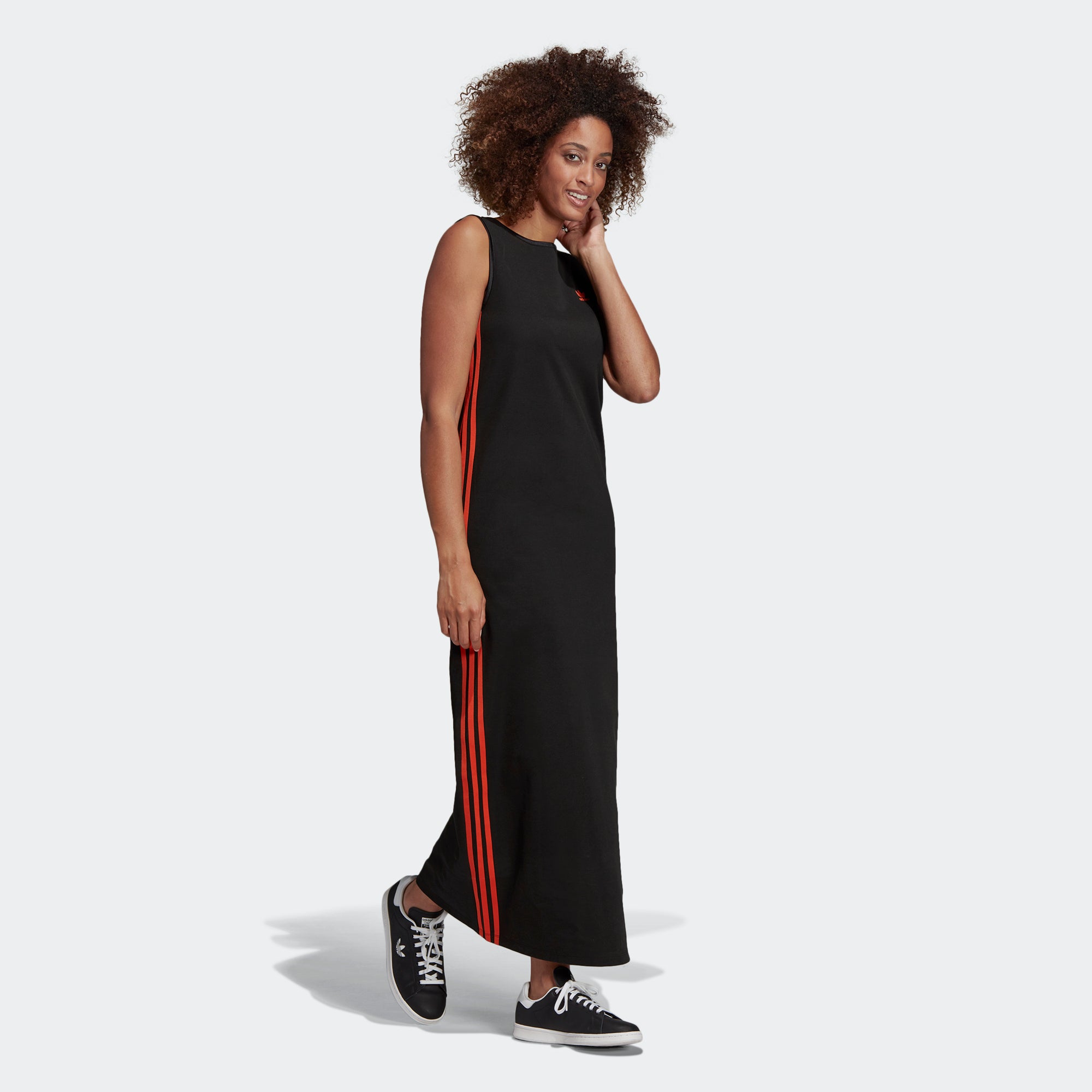 adidas long black dress