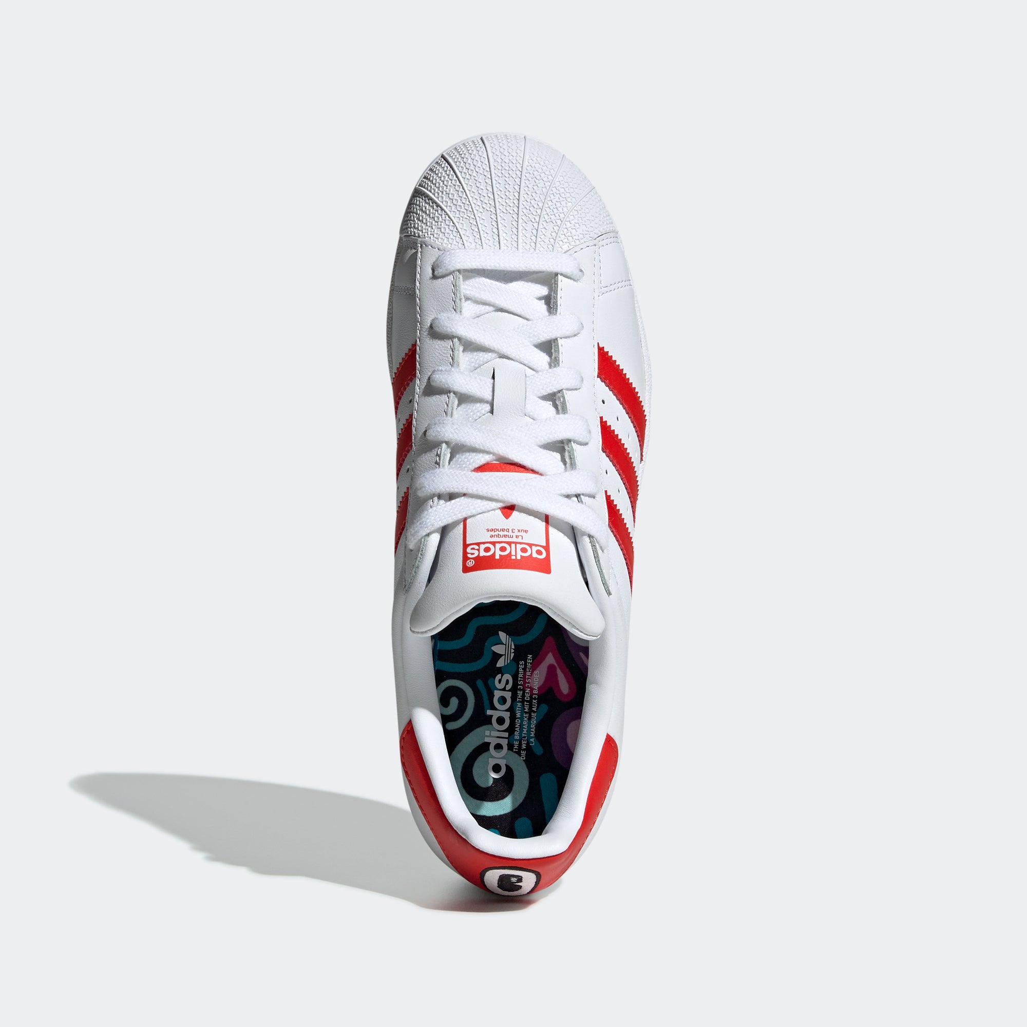 adidas superstar red stripe womens