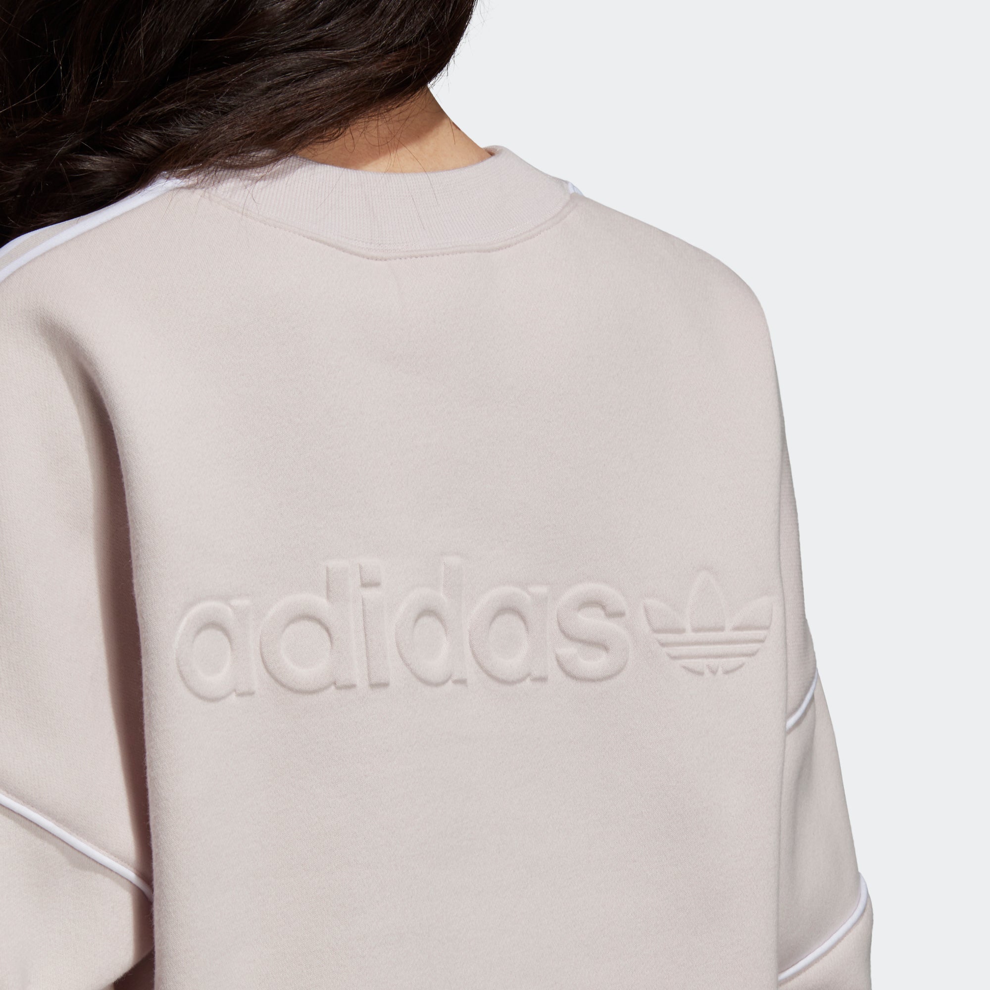 adidas embossed logo womens crop sweatshirt