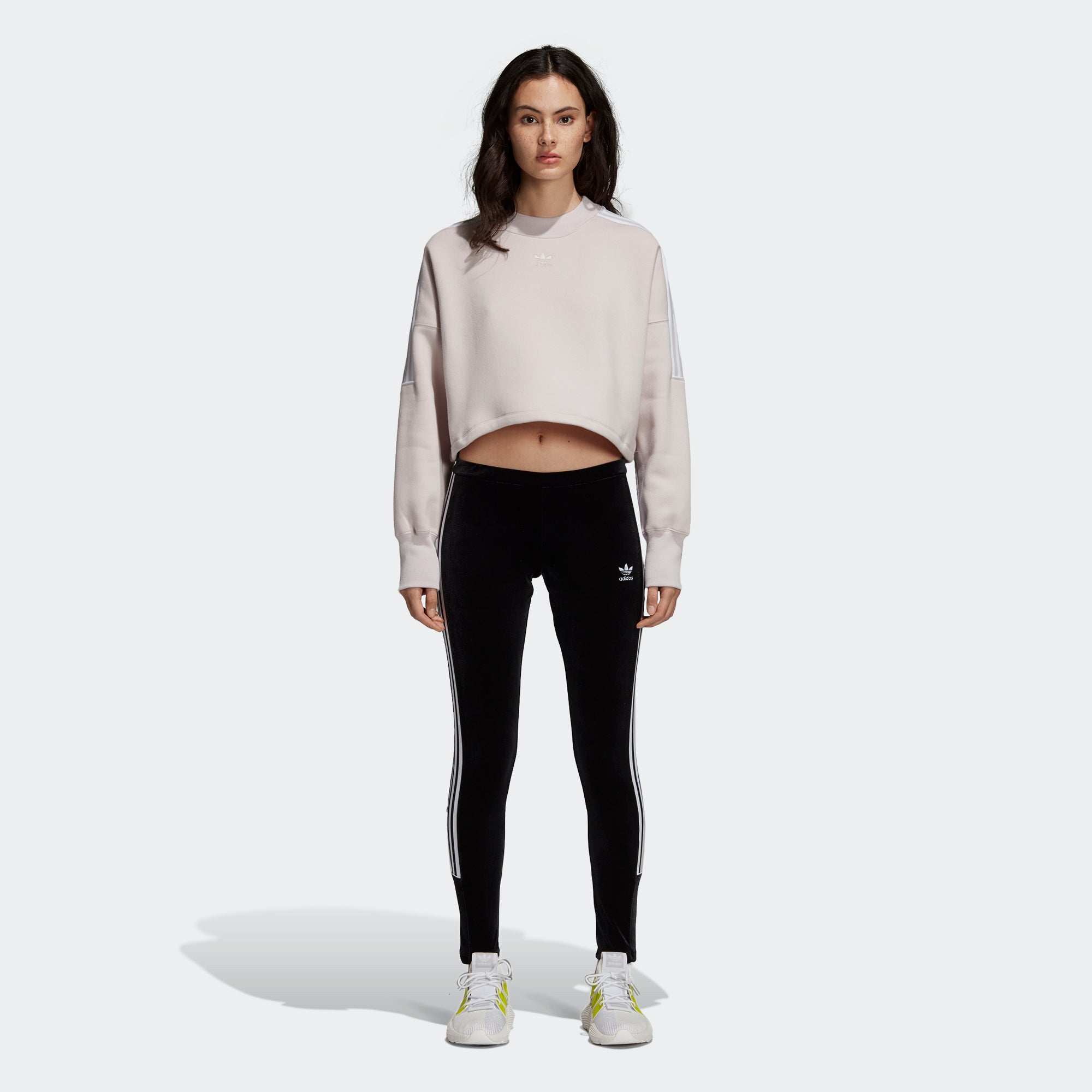 adidas embossed logo womens crop sweatshirt