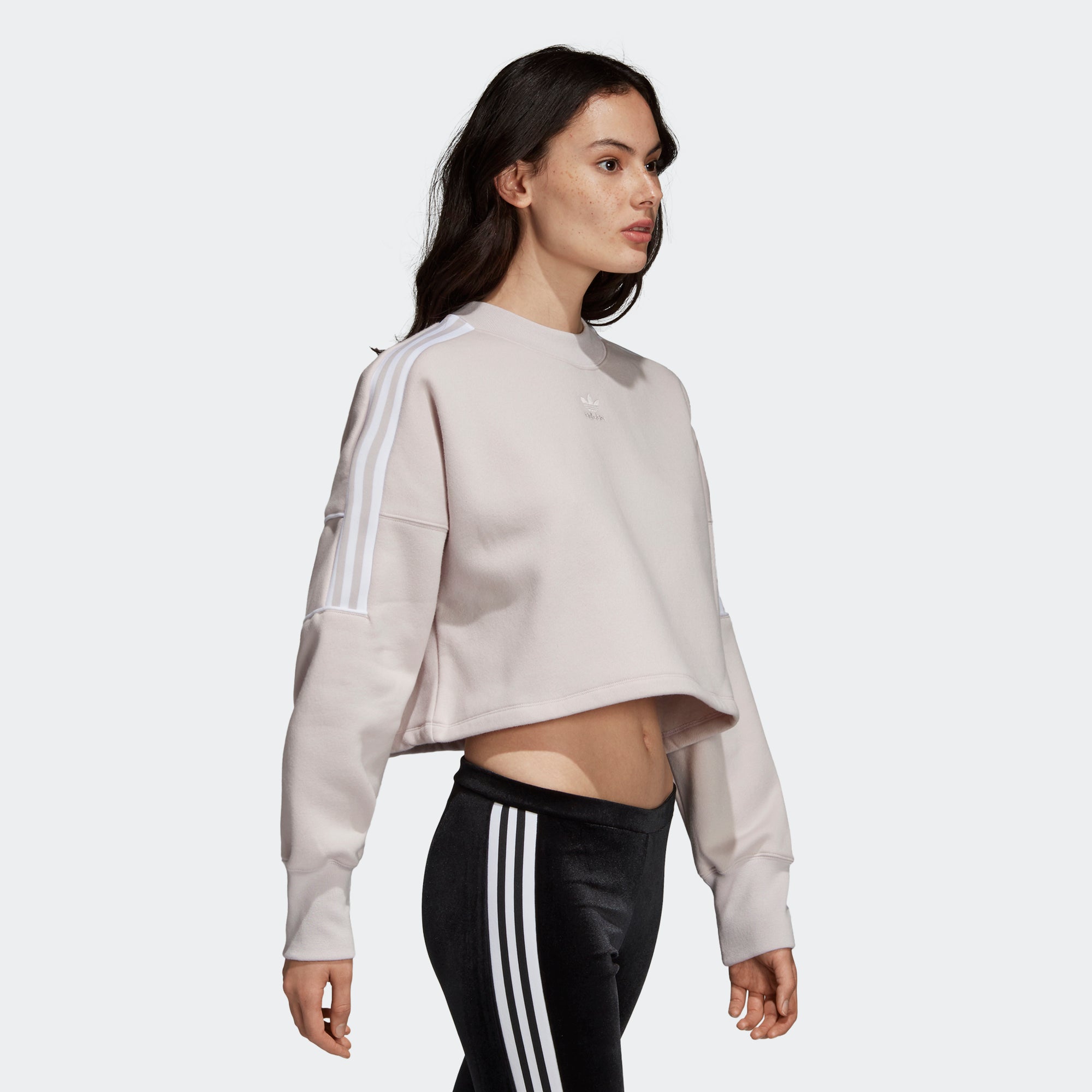 adidas embossed logo womens crop sweatshirt