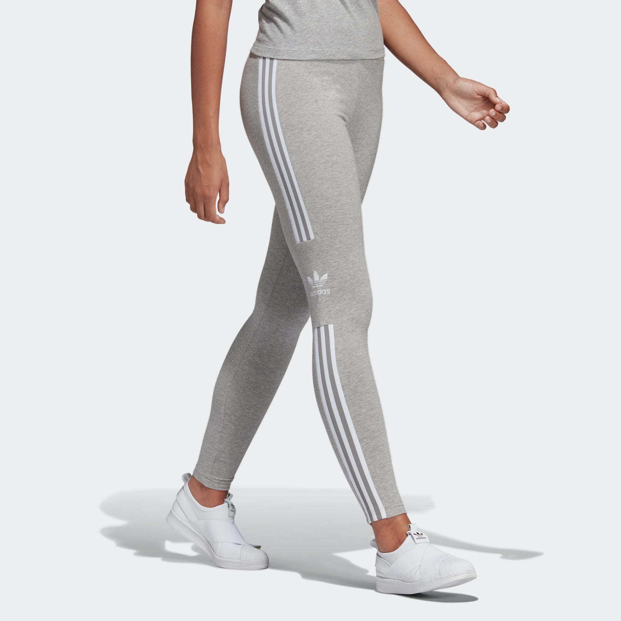 grey adidas trefoil leggings