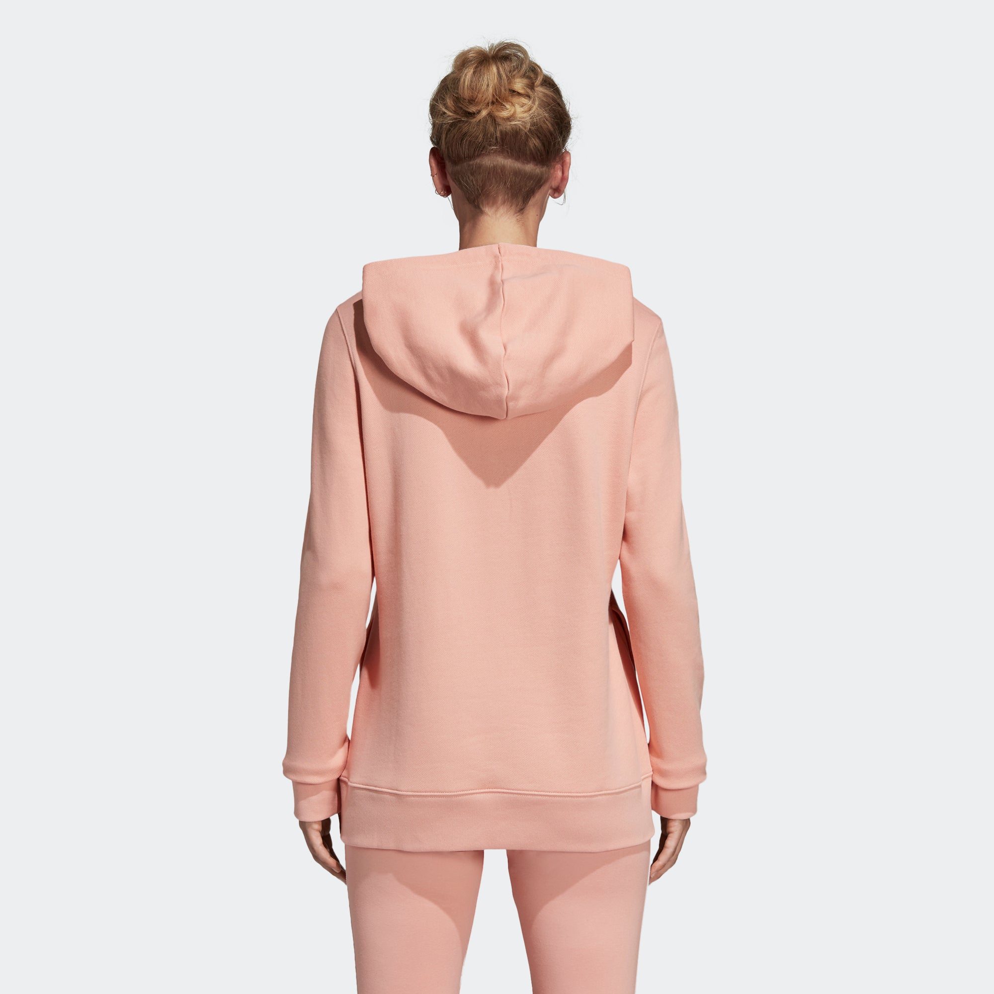 pink adidas trefoil hoodie women's