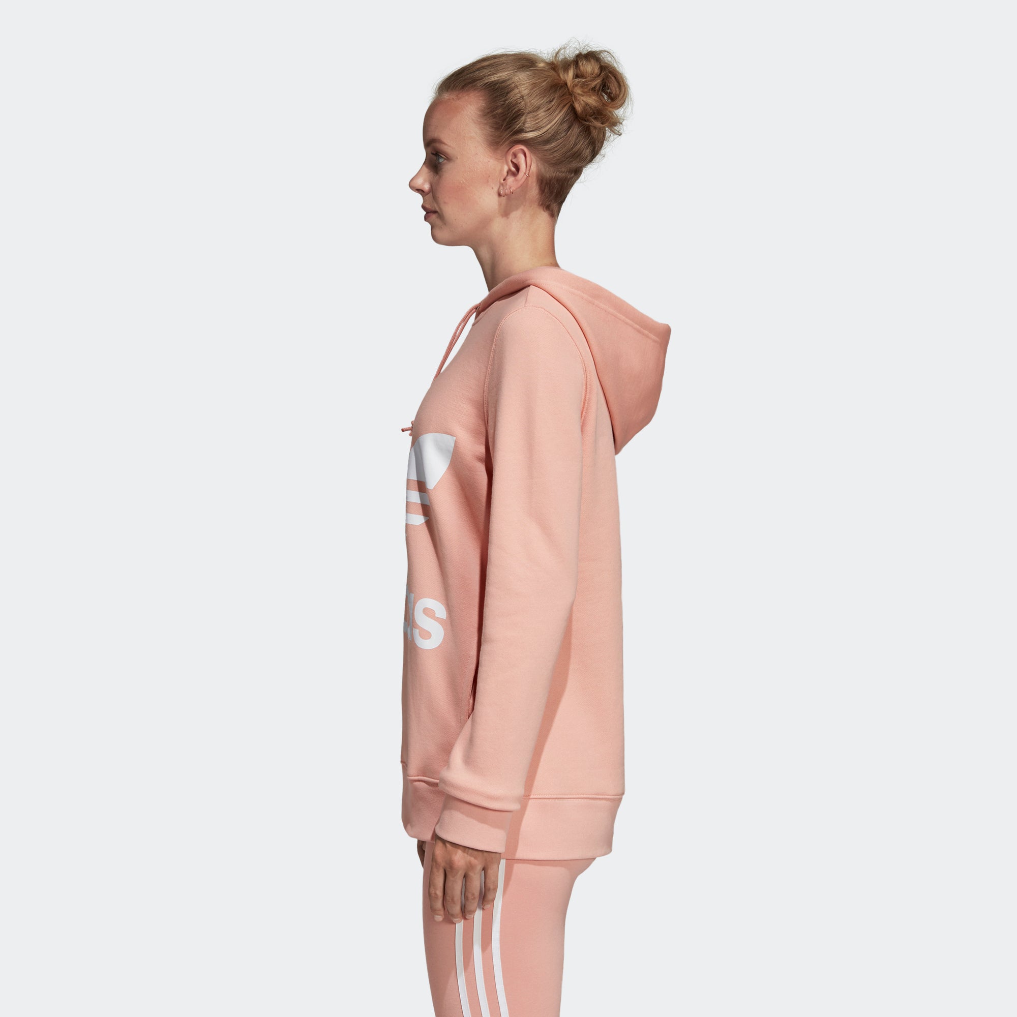 adidas trefoil hoodie dusty pink