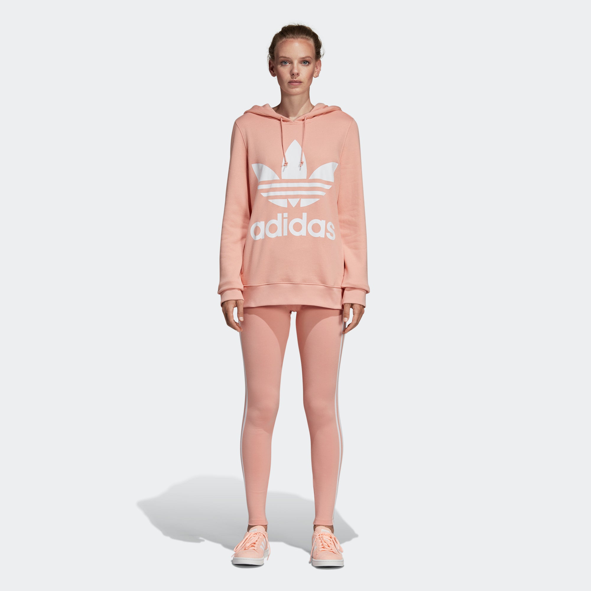 adidas hoodie trefoil pink