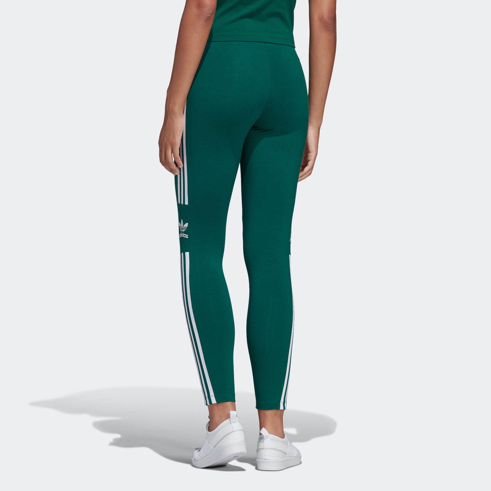 adidas green trefoil leggings