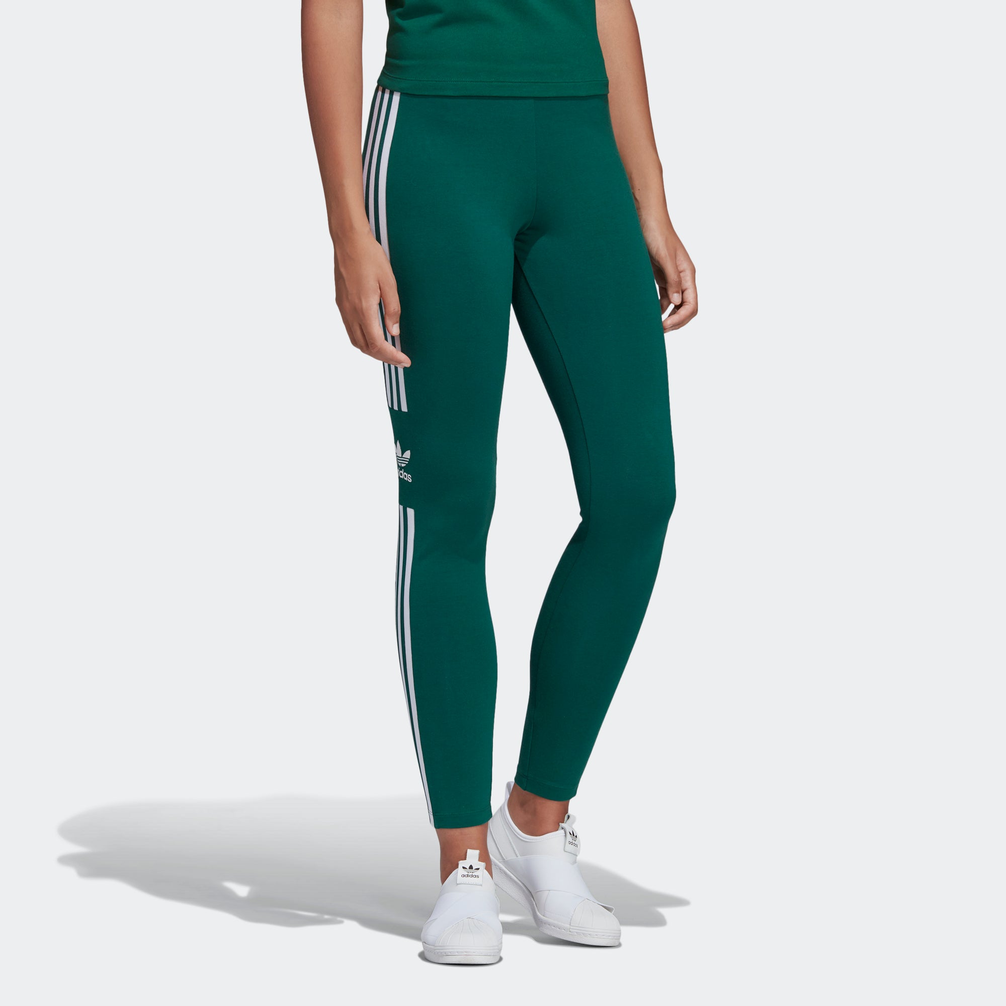 adidas trefoil leggings green