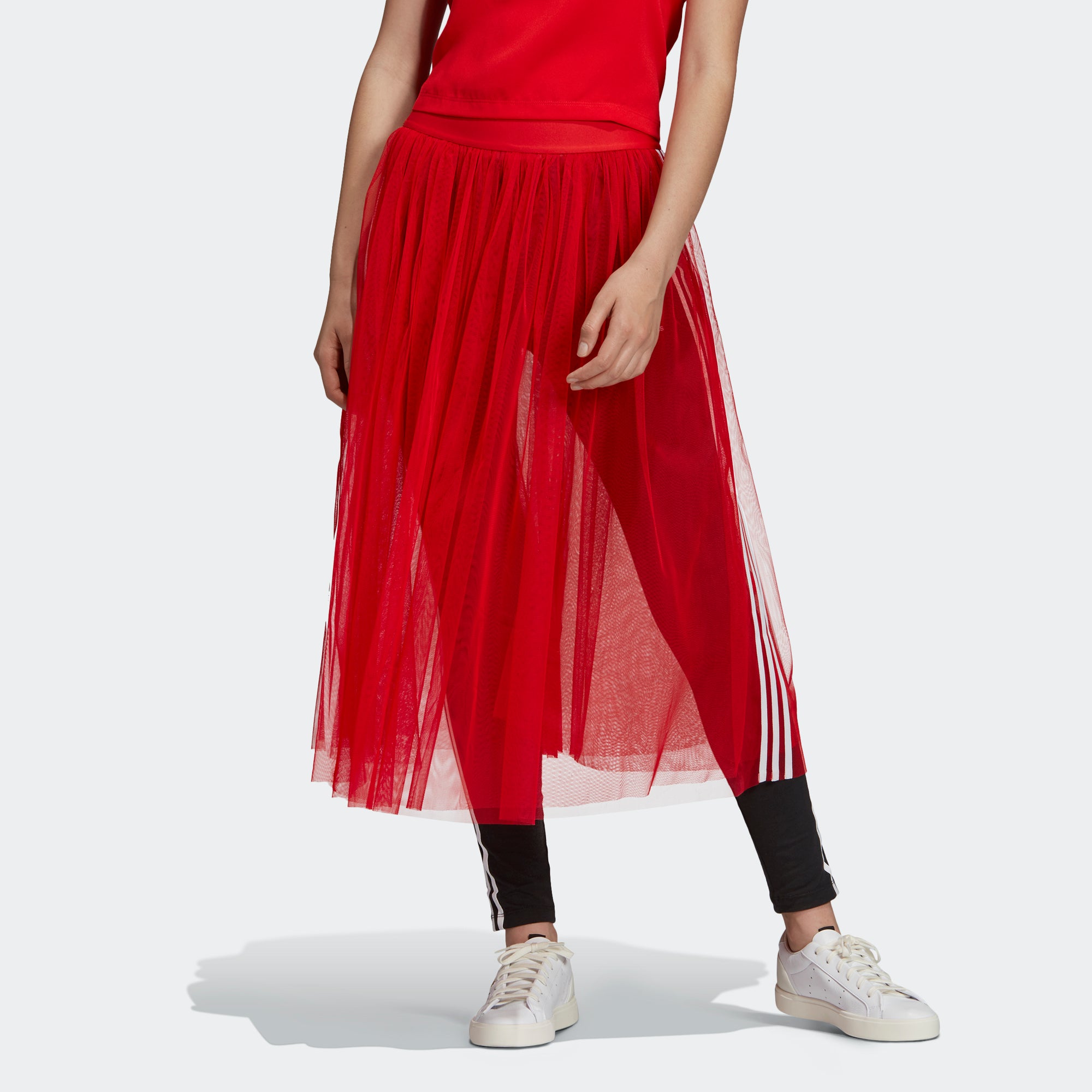 red tulle adidas skirt