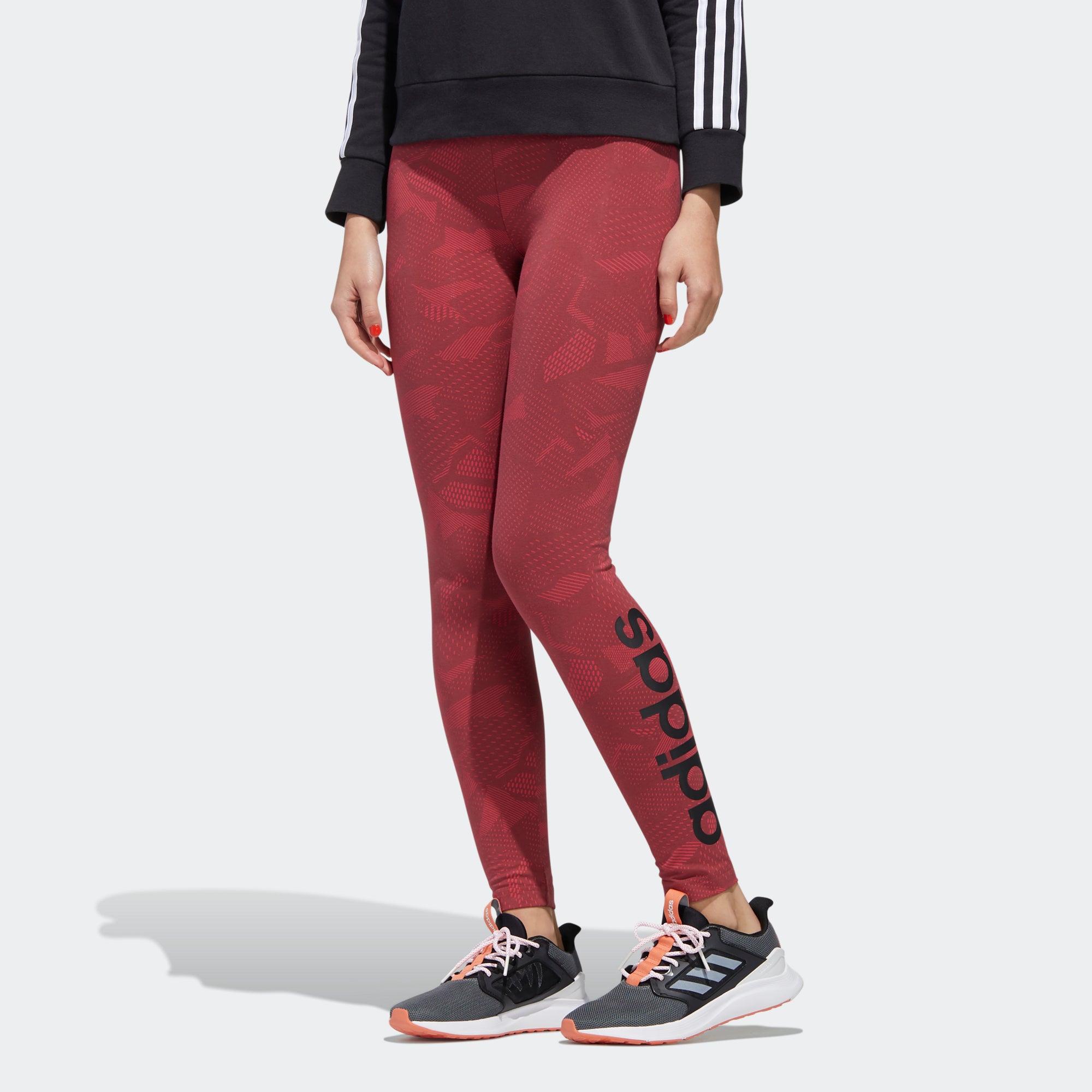 adidas Allover Print Leggings Power Pink GE1141 | Chicago City Sports