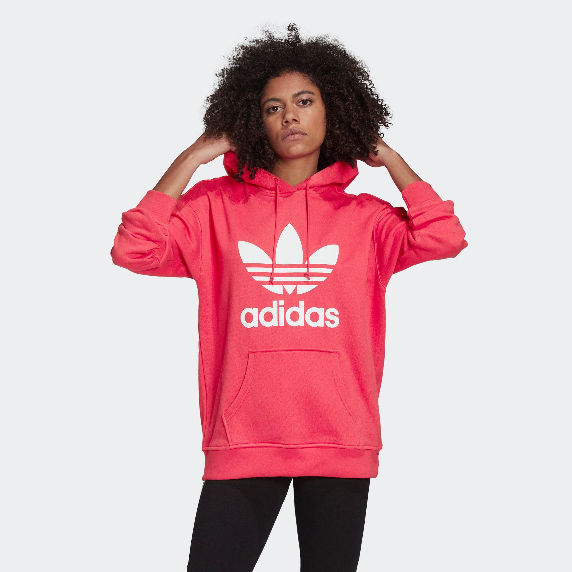 adidas Adicolor Trefoil Hoodie Power Pink GD2439 | Chicago City Sports
